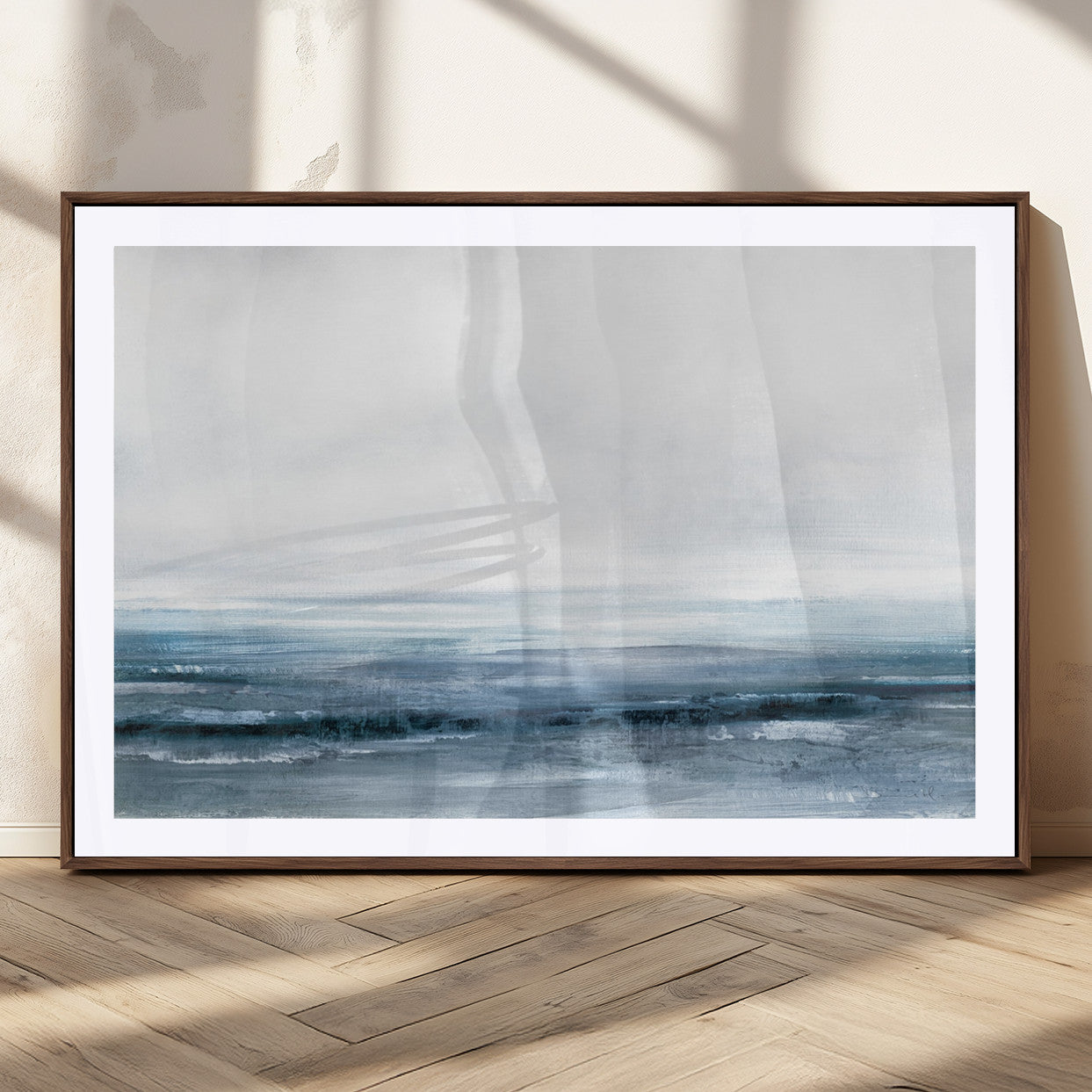 65702-MGC-FP-36x24_Walnut-Blue Ocean Abstract Artwork Wall Art Canvas Print