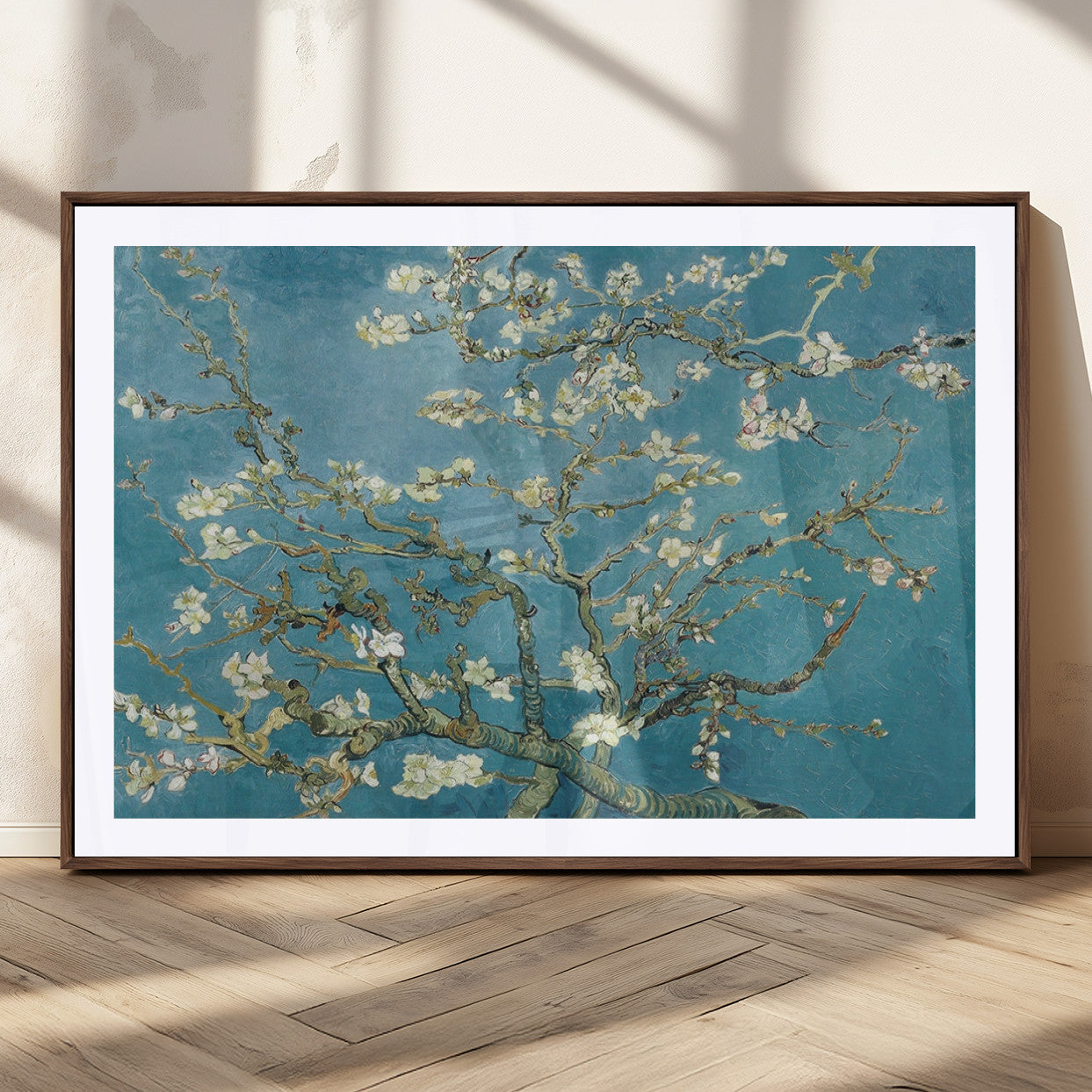 65607-MGC-FP-36x24_Walnut-Vincent Van Gogh's Almond Blossom Abstract Wall Art Canvas, Van Gogh Almond Blossom Canvas Print