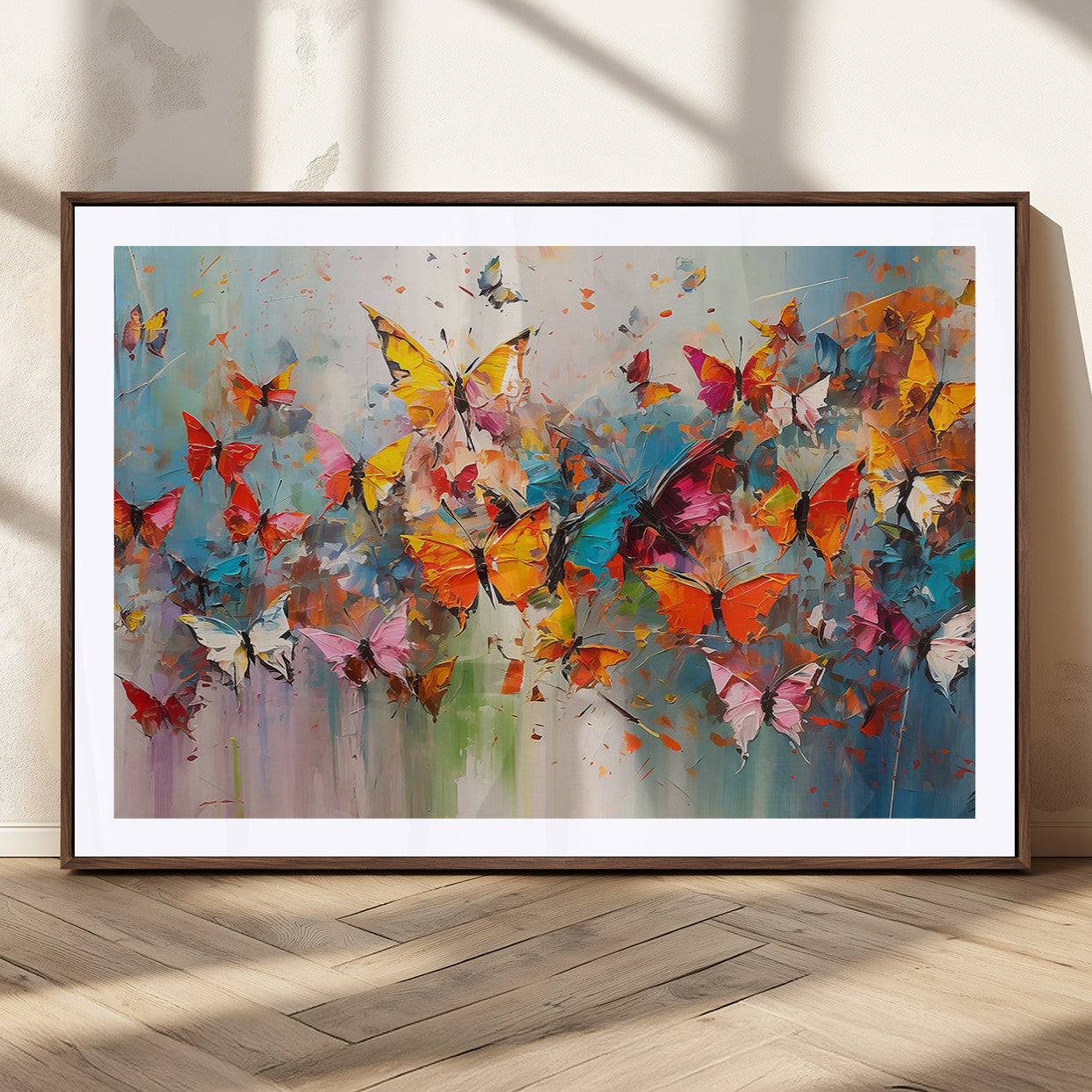 11835-MGC-FP-36x24_Walnut-Abstract Butterfly Wall Art Canvas Print