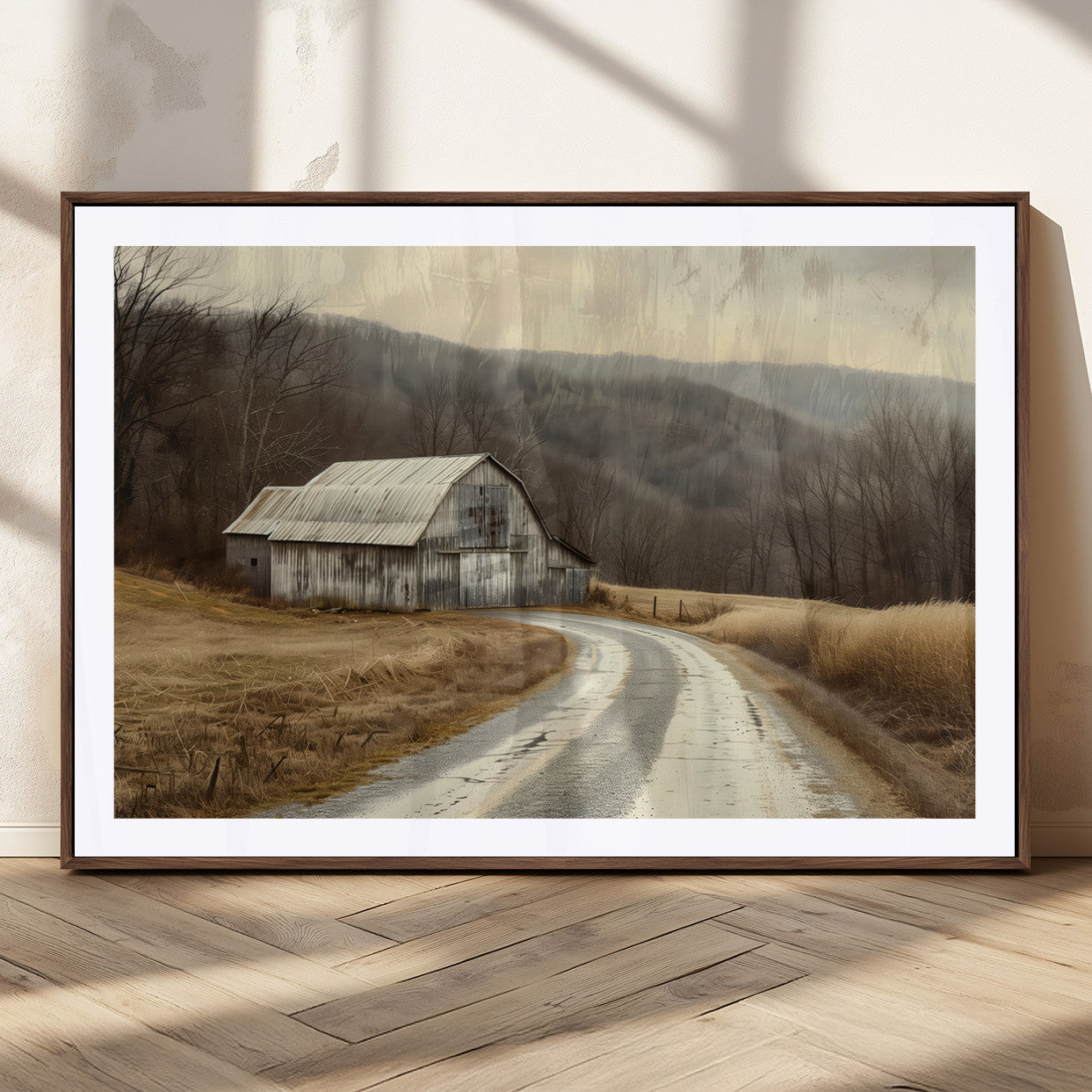 10376-MGC-FP-36x24_Walnut-Vintage Barn for Farmhouse Wall Decor Canvas Print