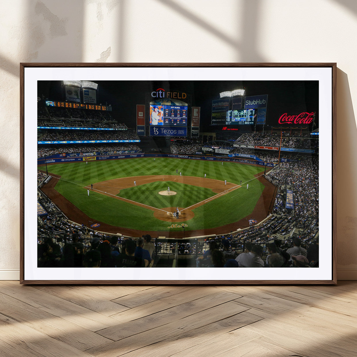 25148-MGC-FP-36x24_Walnut-Los Angeles Dodgers Baseball Team Print - California Dodger Stadium Wall Art Canvas Print
