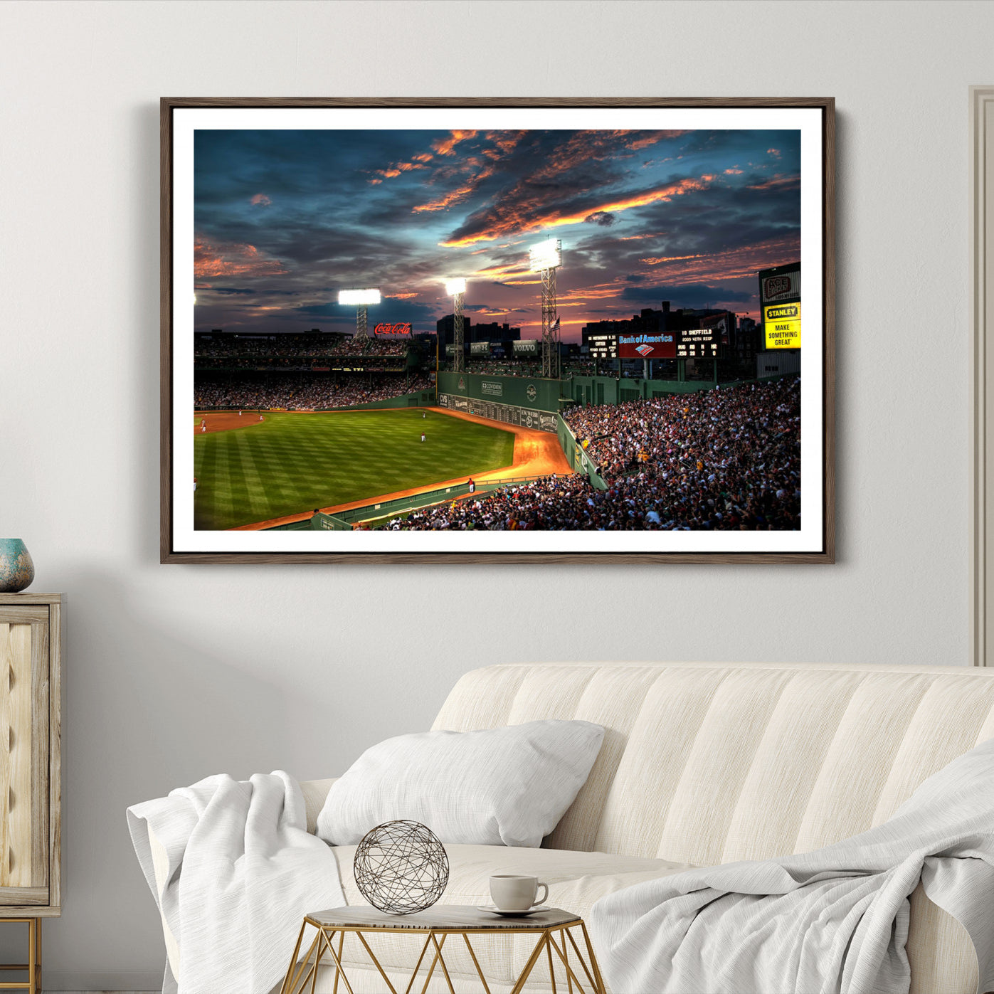 66781-MGC-FP-36x24_Walnut-Fenway Park Wall Art Canvas Print | Large Baseball Stadium Canvas Print for Boston Red Sox Fans |