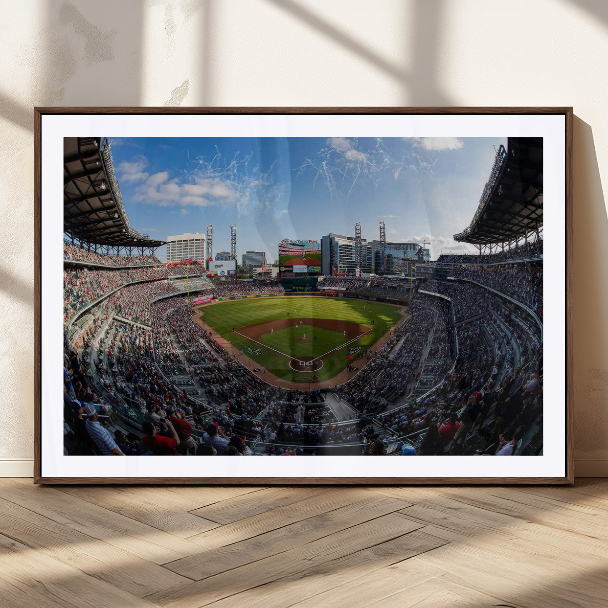 78608-MGC-FP-36x24_Walnut-Truist Park Stadium Canvas Wall Art - Atlanta Braves Game Day Exclusive Decor