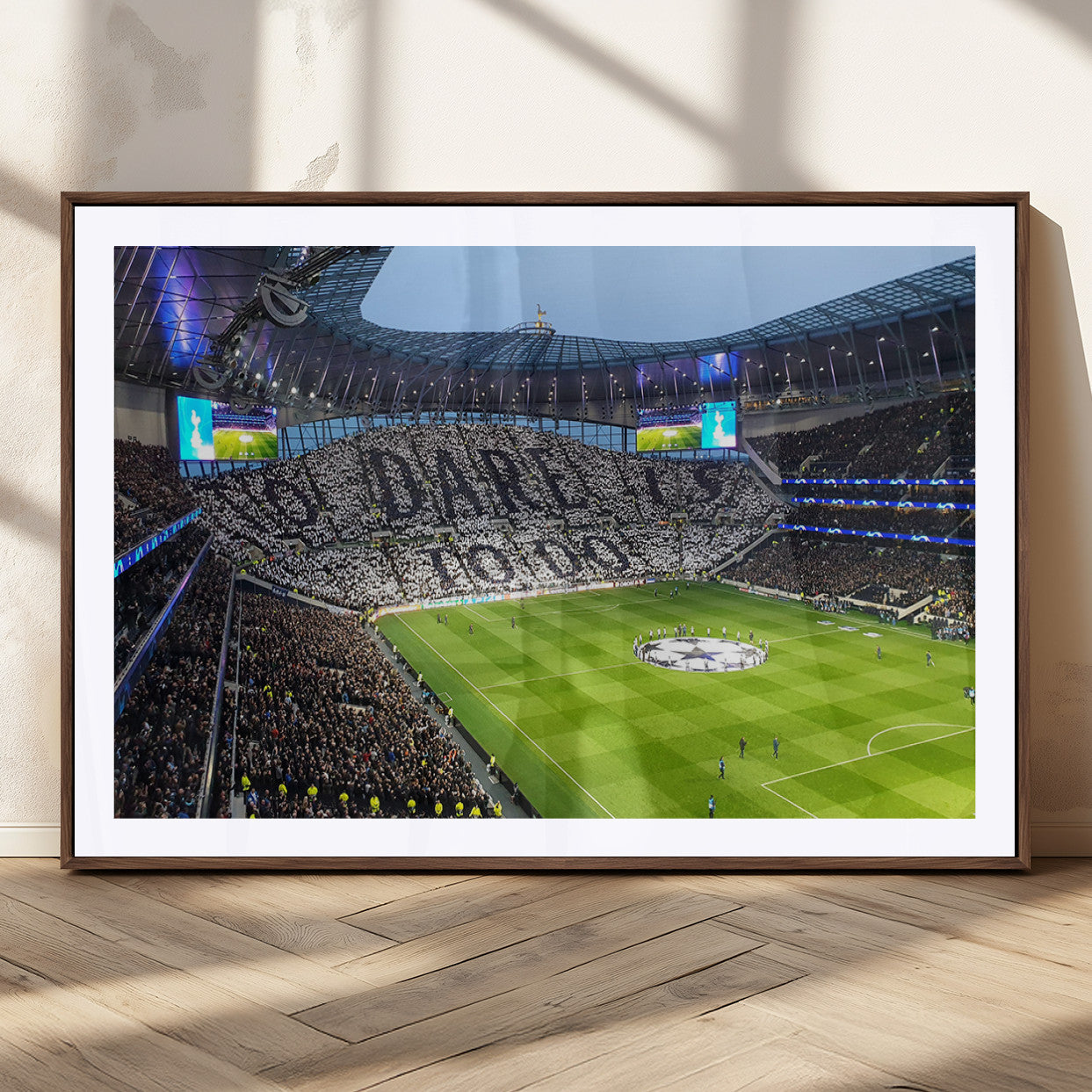 38765-MGC-FP-36x24_Walnut-Tottenham Hotspur Stadium Canvas Print, Match Day Triple Canvas Wall Art - Premier League Football