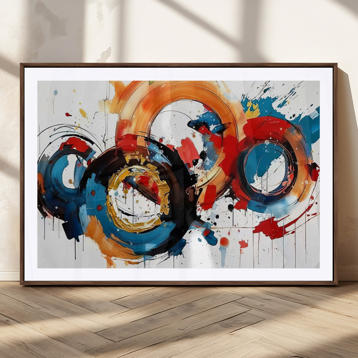 88266-MGC-FP-36x24_Walnut-Abstract Wall Art, Rings Wall Art Canvas Print