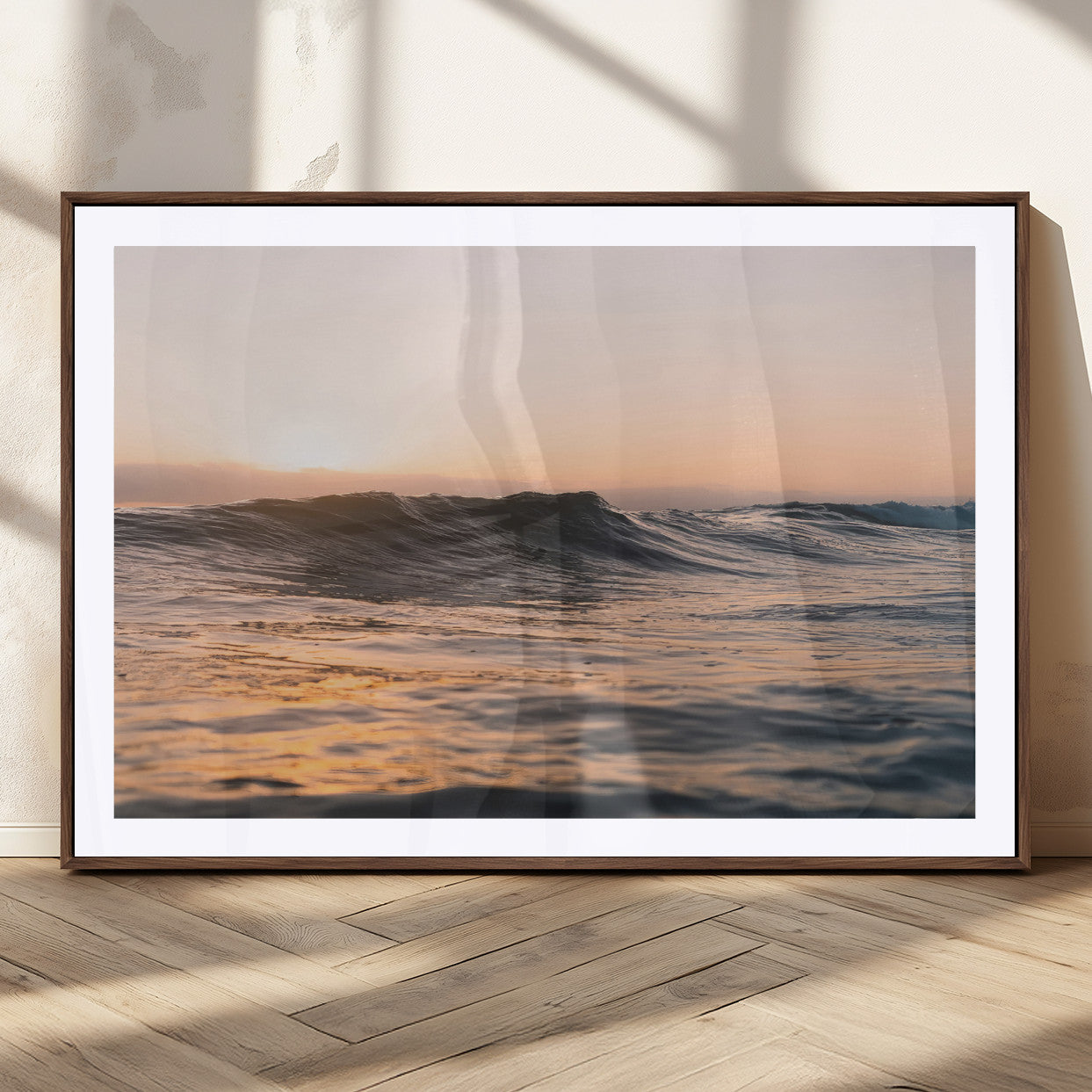 46299358-MGV-CV-36X24 - Golden Sunset Ocean Wall Art – Tranquil Waves & Peaceful Horizon Canvas Print, Soft Light and Evening Glow for Serene Beach, Home or Nature Decor