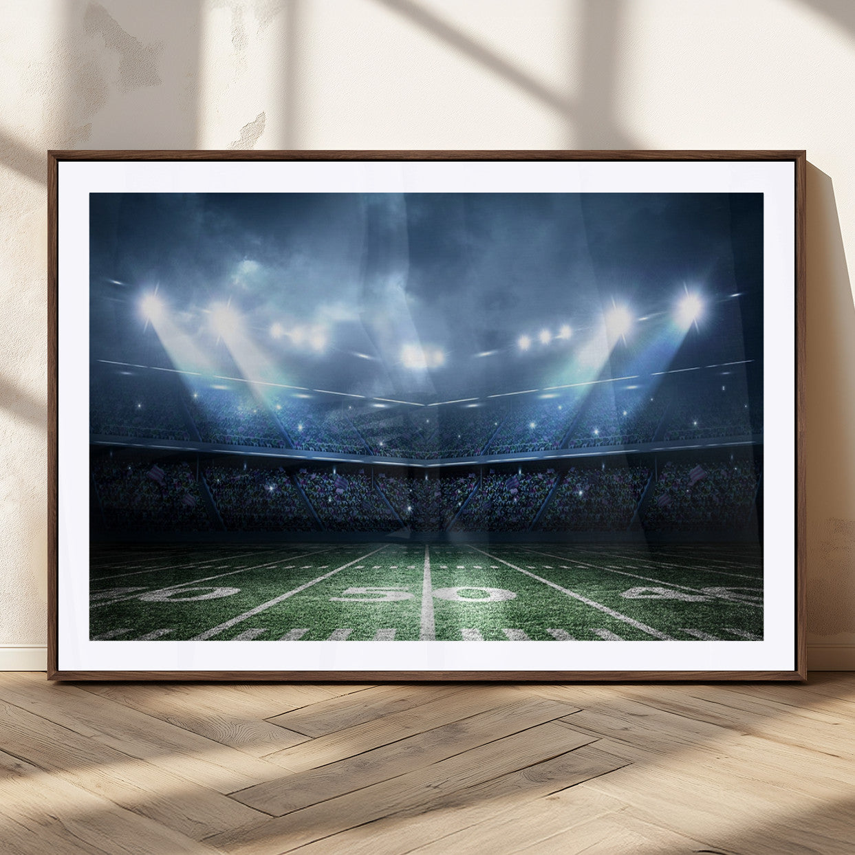 74741-MGC-FP-36x24_Walnut-American Football Stadium Wall Art Canvas, American Football Stadium Canvas Print