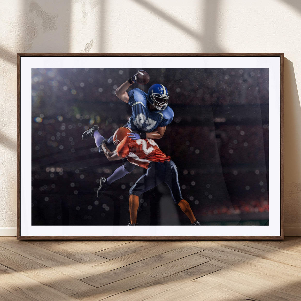 76491-MGC-FP-36x24_Walnut-American Football Wall Art Canvas Print, Stadium Sport Wall Art Print