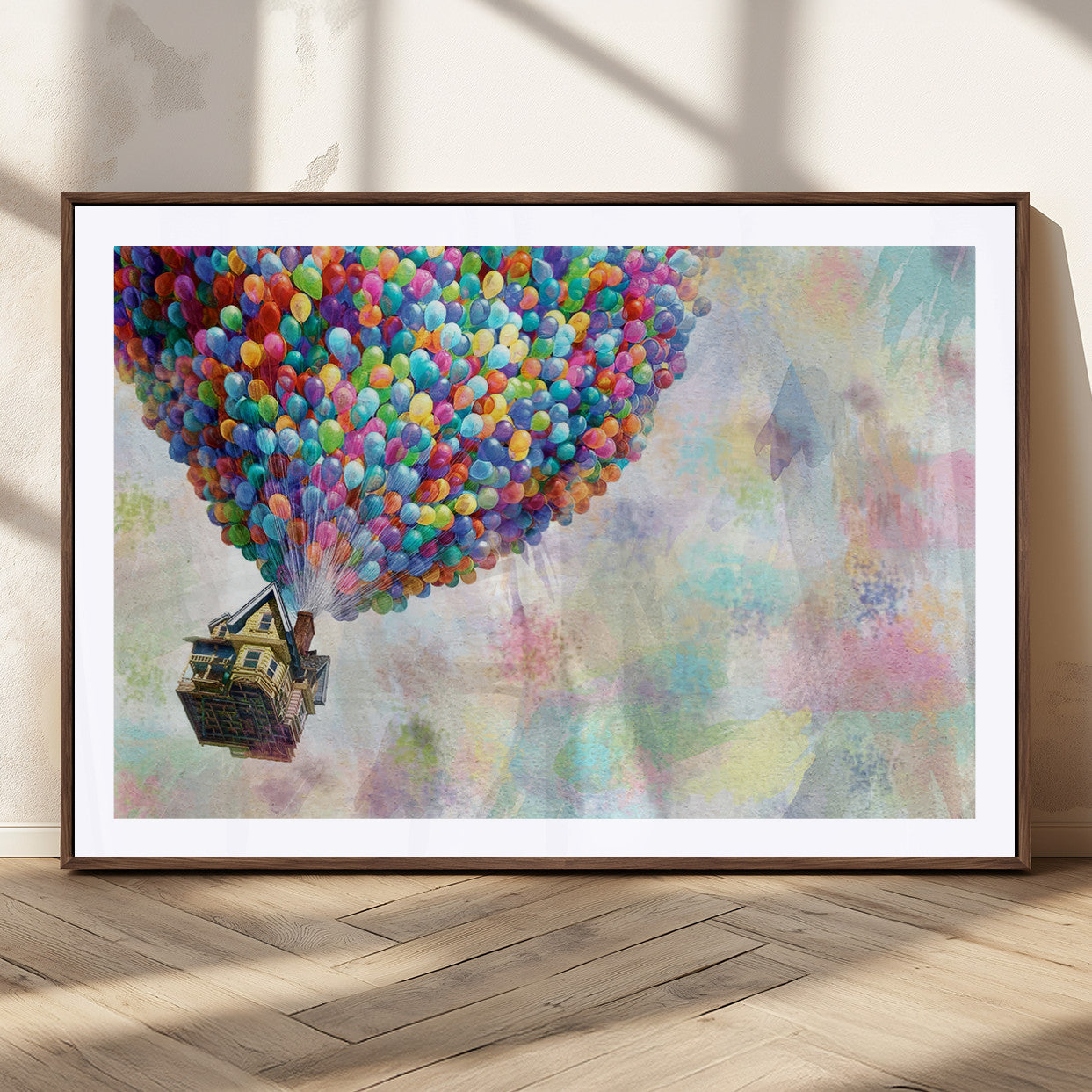 48558-MGC-FP-36x24_Walnut-Up Pixar Poster, Look Up Pixar Wall Art, Up Pixar Canvas, Kids Play Game Room Decor Wall Art