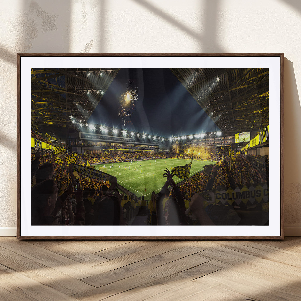51122-MGC-FP-36x24_Walnut-Columbus Crew Soccer Team Print - Columbus Crew Stadium Wall Art Canvas Print