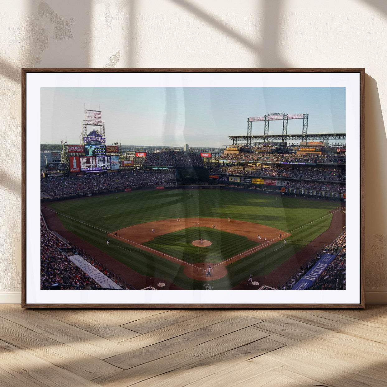 21638-MGC-FP-36x24_Walnut-Colorado Rockies Coors Field Wall Art Canvas Print - MLB Baseball Stadium