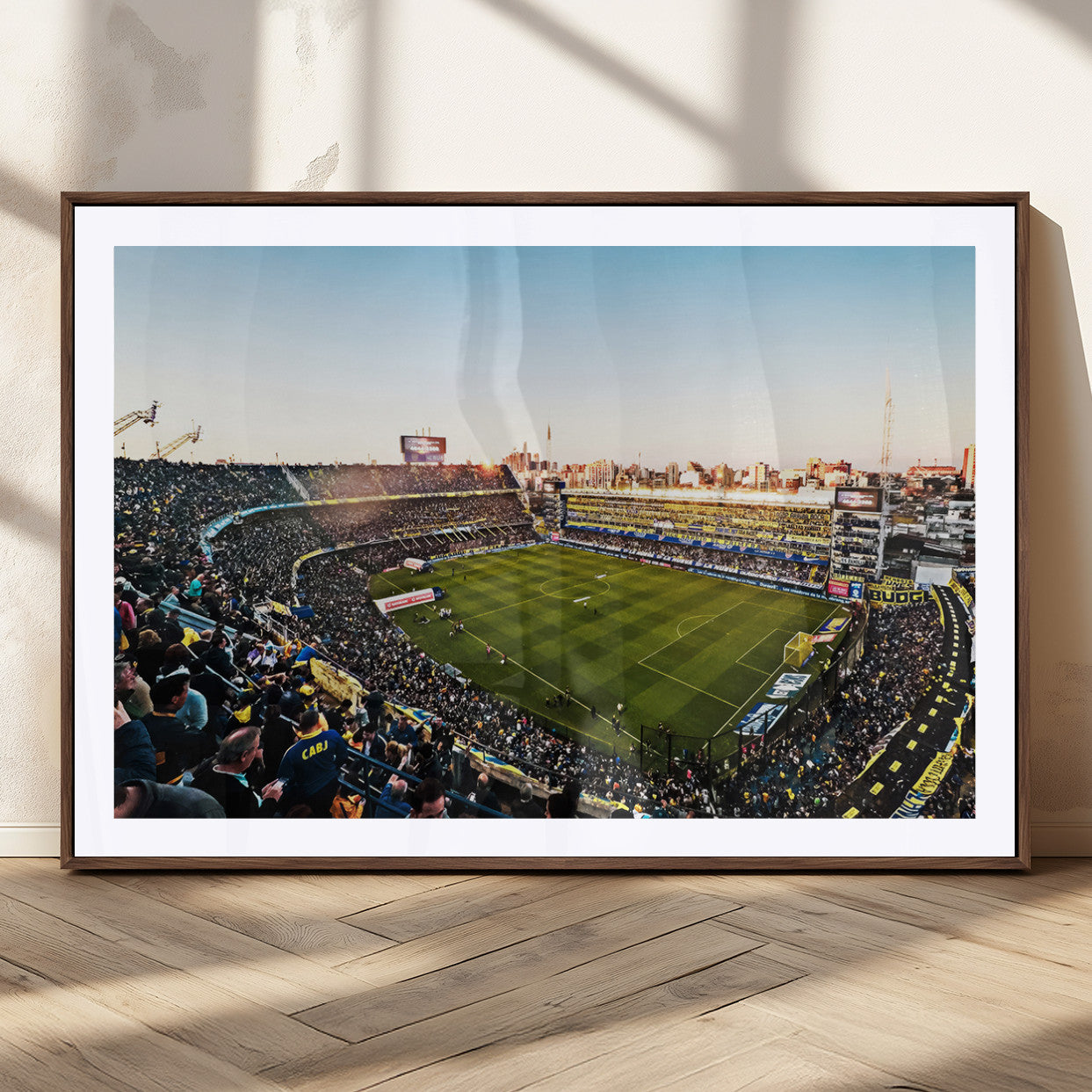 50105-MGC-FP-36x24_Walnut-Boca Juniors Soccer Team Print - Buenos Aires Bombonera Stadium Wall Art Canvas Print