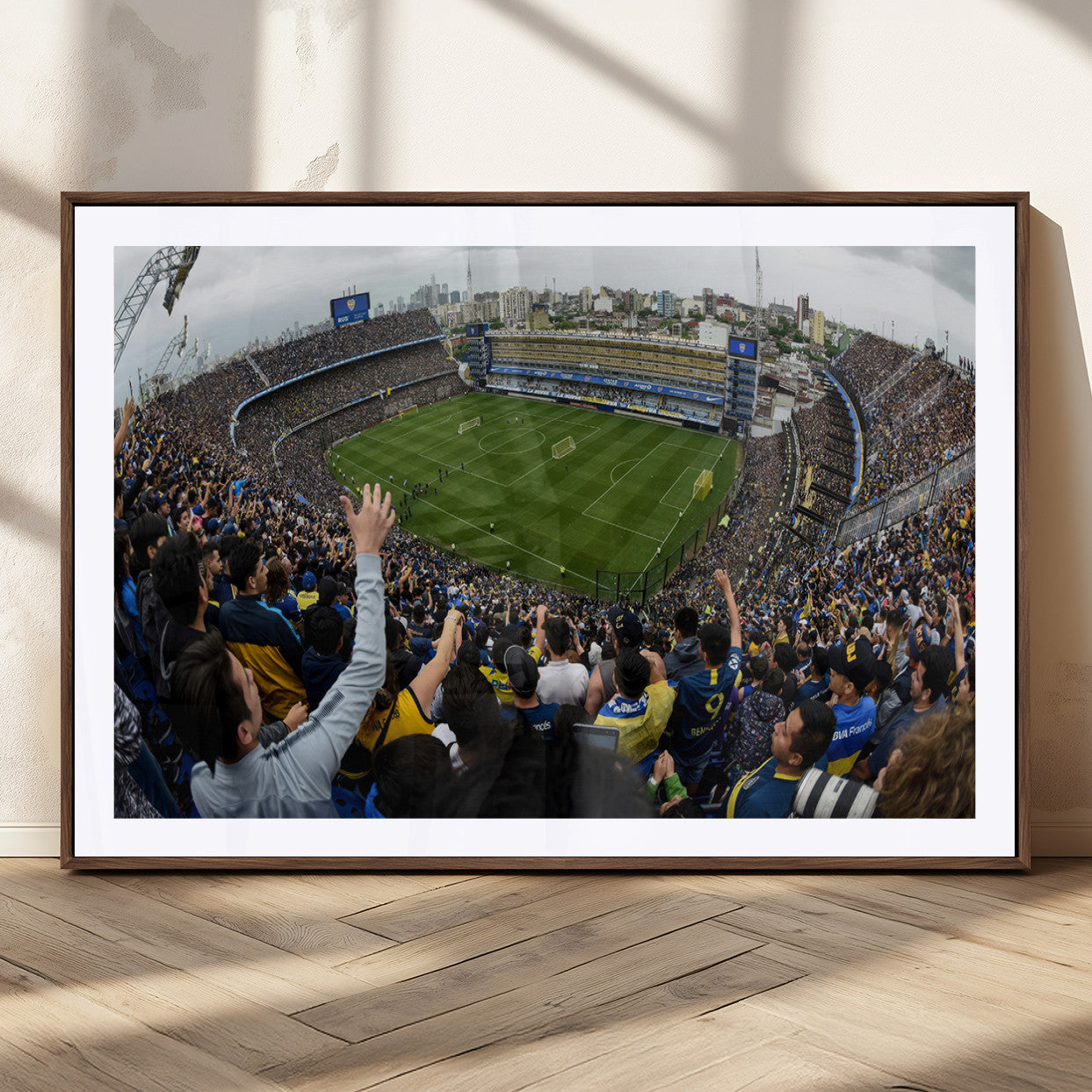 23173-MGC-FP-36x24_Walnut-Boca Juniors Soccer Team Print - Buenos Aires Bombonera Stadium Wall Art Canvas Print