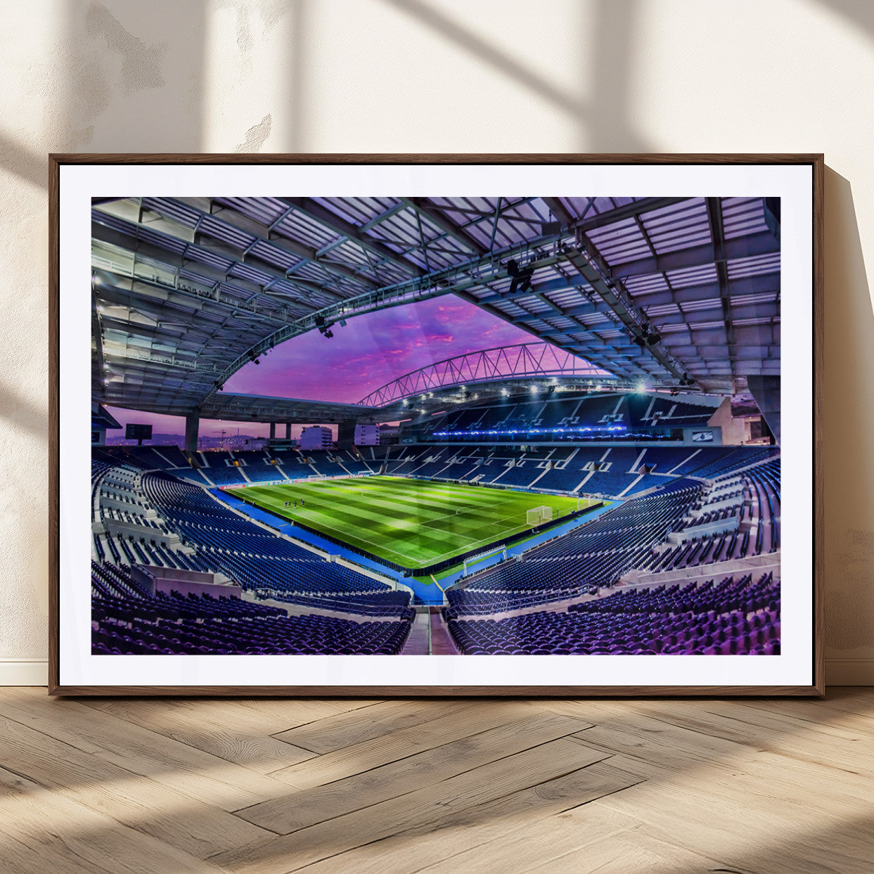 10851-MGC-FP-36x24_Walnut-FC Porto Soccer Team Print Canvas- Dragon Stadium Wall Art Canvas Print