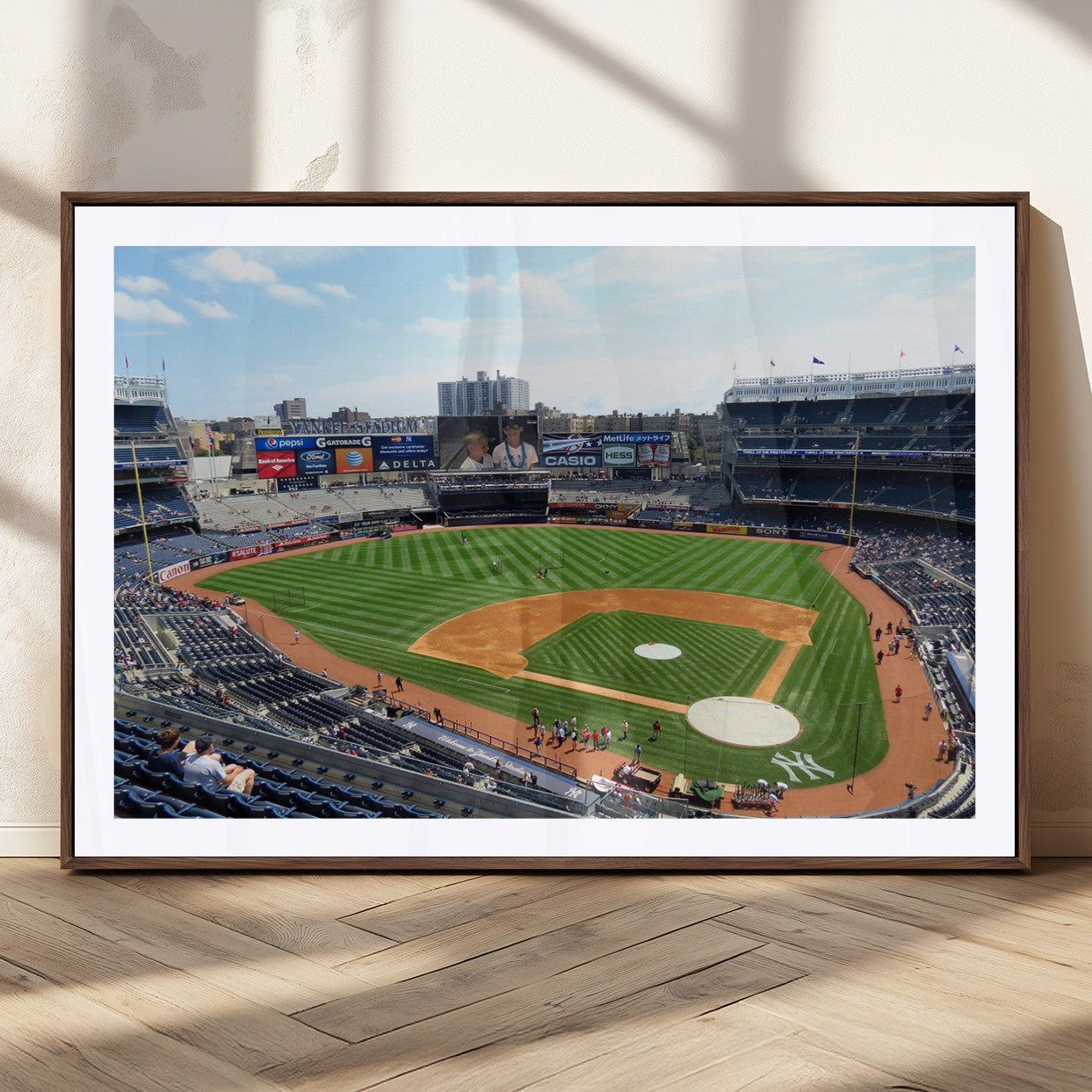 98047-MGC-FP-36x24_Walnut-Buffalo Bills Stadium Wall Art - Buffalo Bills Decor- NFL Fans Gift, Perfect Sports Decor for Living