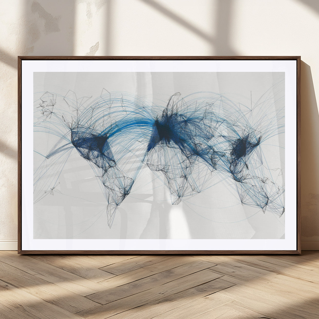 33145-MGC-FP-36x24_Walnut-Push Pin World Map Canvas Print – Travel Tracker Wall Art for Couples, Perfect Anniversary Gift for Home or Office Decor