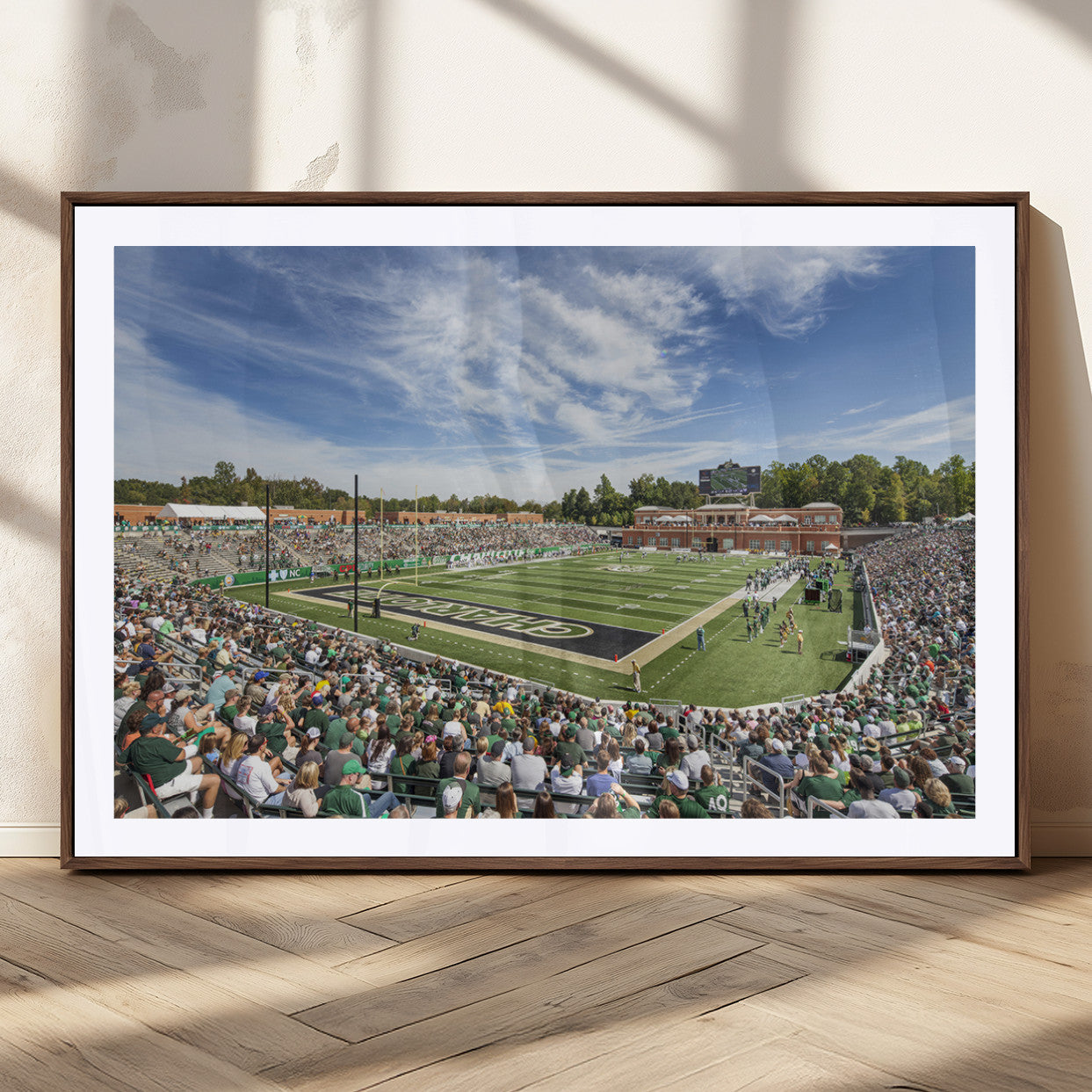 67799-MGC-FP-36x24_Walnut-University of Charlotte 49ers Football Team Print - Charlotte Jerry Richardson Stadium Canvas Print