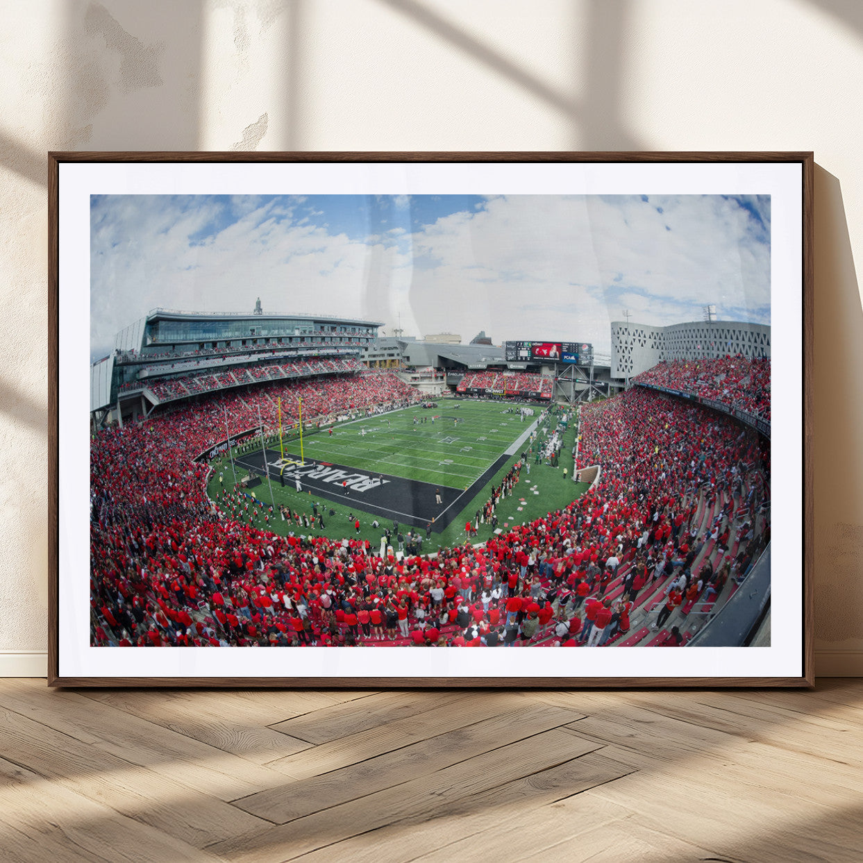 54070-MGC-FP-36x24_Walnut-Cincinnati Bearcats Football Team Print - Nippert Stadium Wall Art Canvas Print