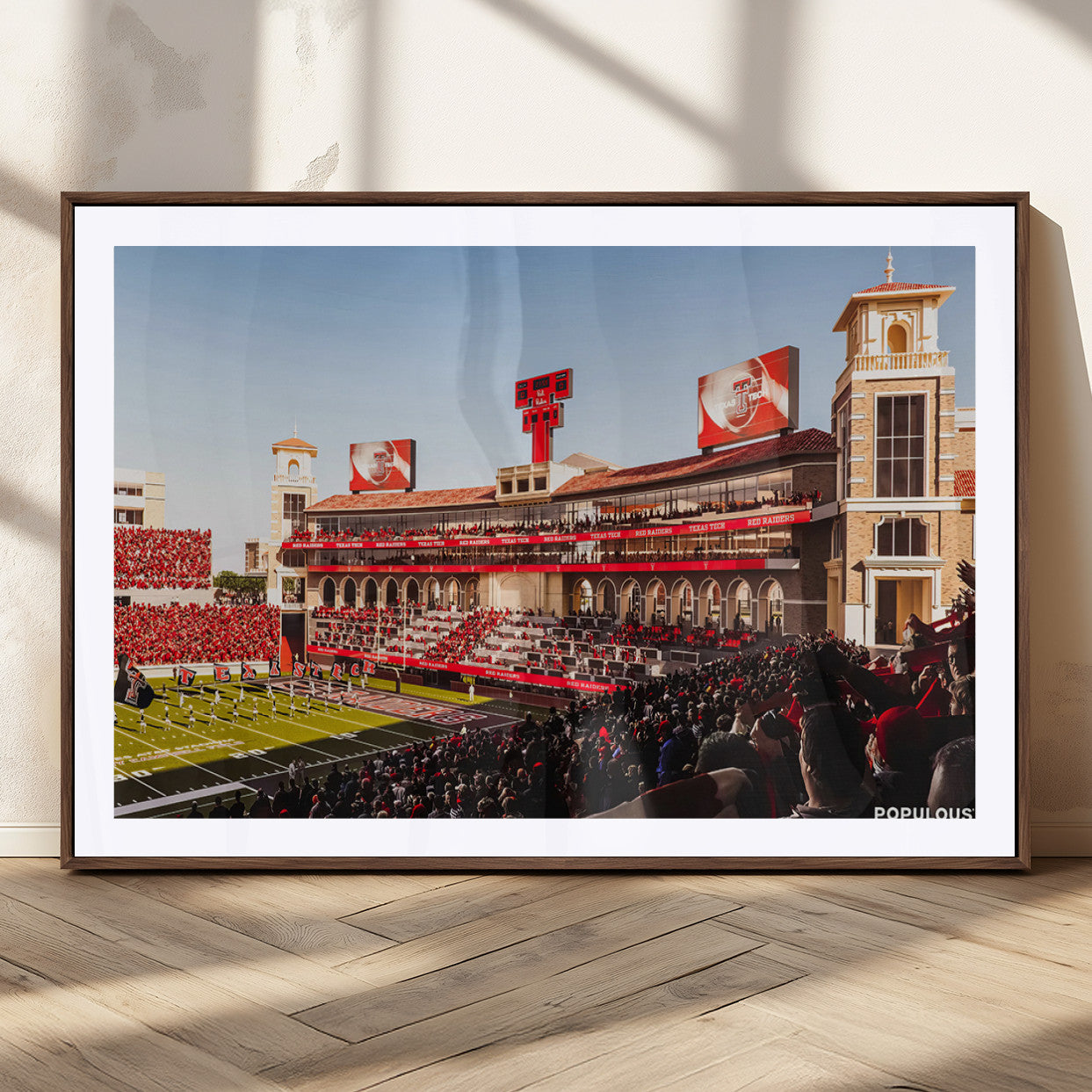 89744-MGC-FP-36x24_Walnut-Jones AT&T Stadium Texas Tech Red Raiders Wall Art | Large Att Stadium Canvas Print | College