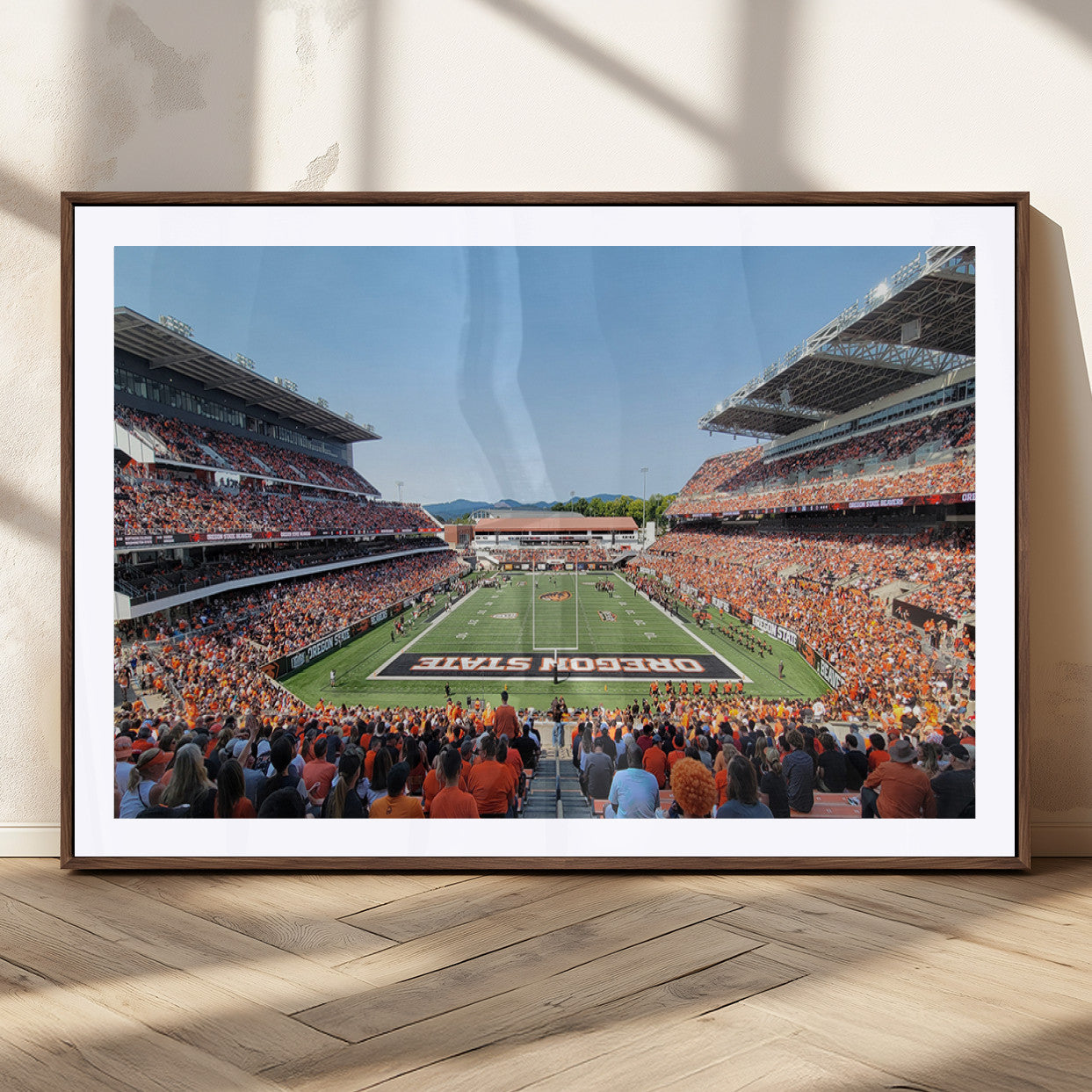 35211-MGC-FP-36x24_Walnut-Oregon State Beavers Football Team Print - Corvallis Reser Stadium Wall Art Canvas Print