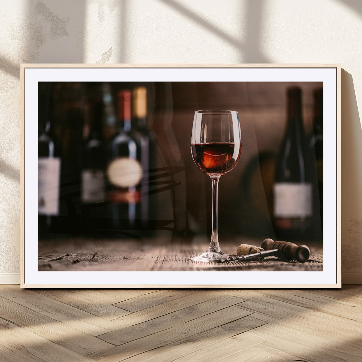 -Red Wine and Bottle Canvas Print