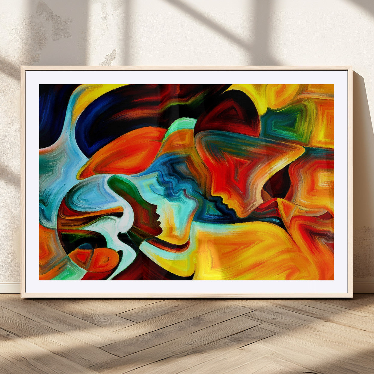 70242-MGC-FP-36x24_Natural-Human Love Figures Abstract Wall Art Canvas Print