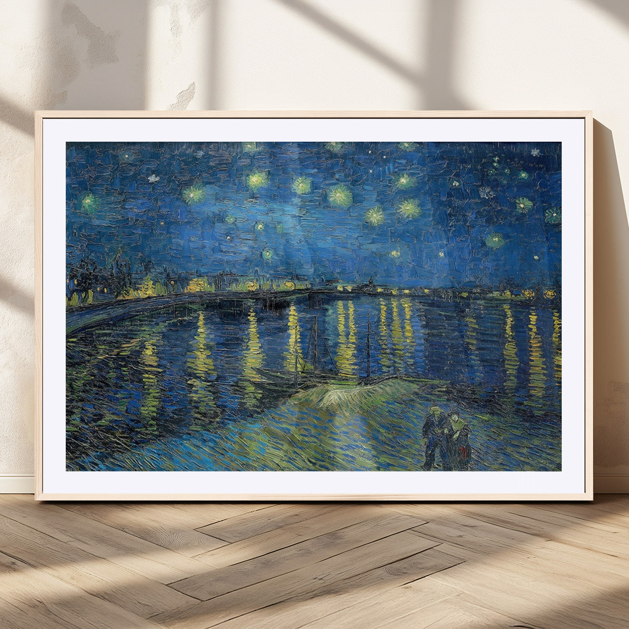 94605-MGC-FP-36x24_Natural-Vincent van Gogh Starry Night over the Rhone Abstract Wall Art Canvas, Starry Night Canvas Print