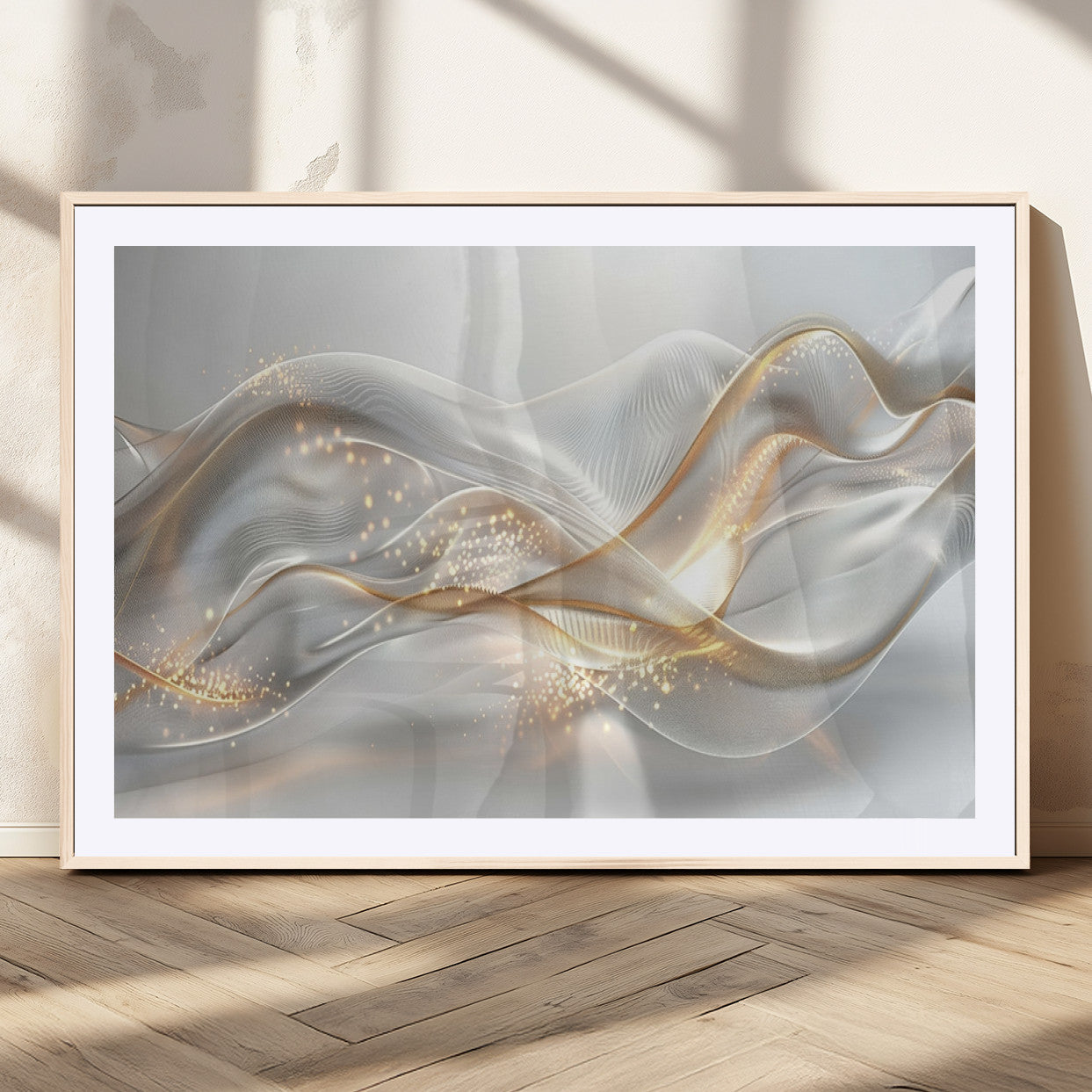 Lines2-MGC-FP-36x24_Natural-Abstract art Grey and Gold Lines Wall Art