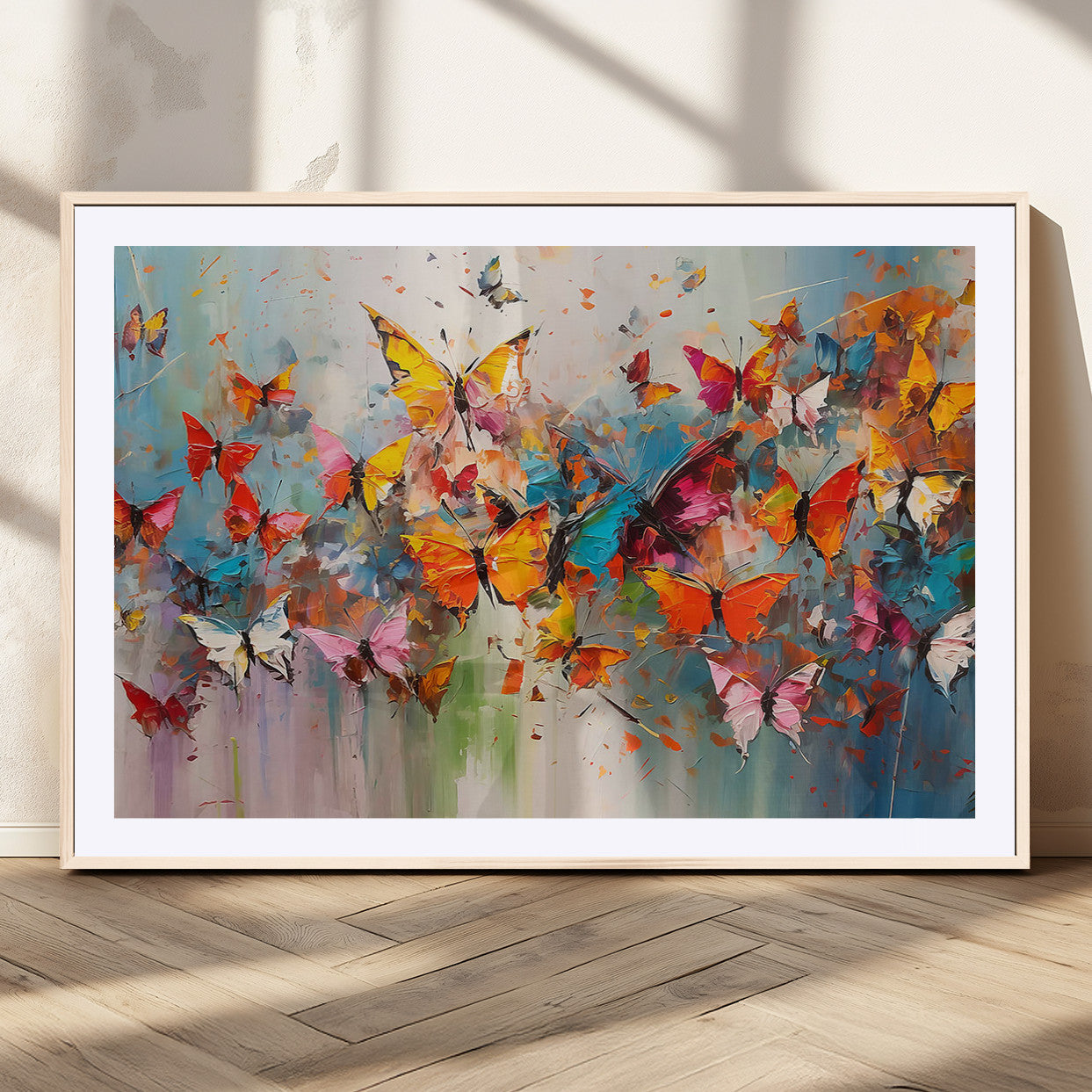 11835-MGC-FP-36x24_Natural-Abstract Butterfly Wall Art Canvas Print