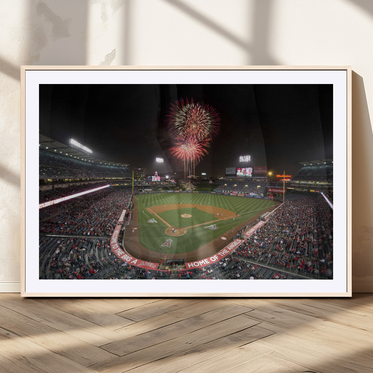 63592-MGV-CV-36X24-Fireworks at Angel Stadium – Los Angeles Angels Canvas Print, Framed Los Angeles Angels Wall Art