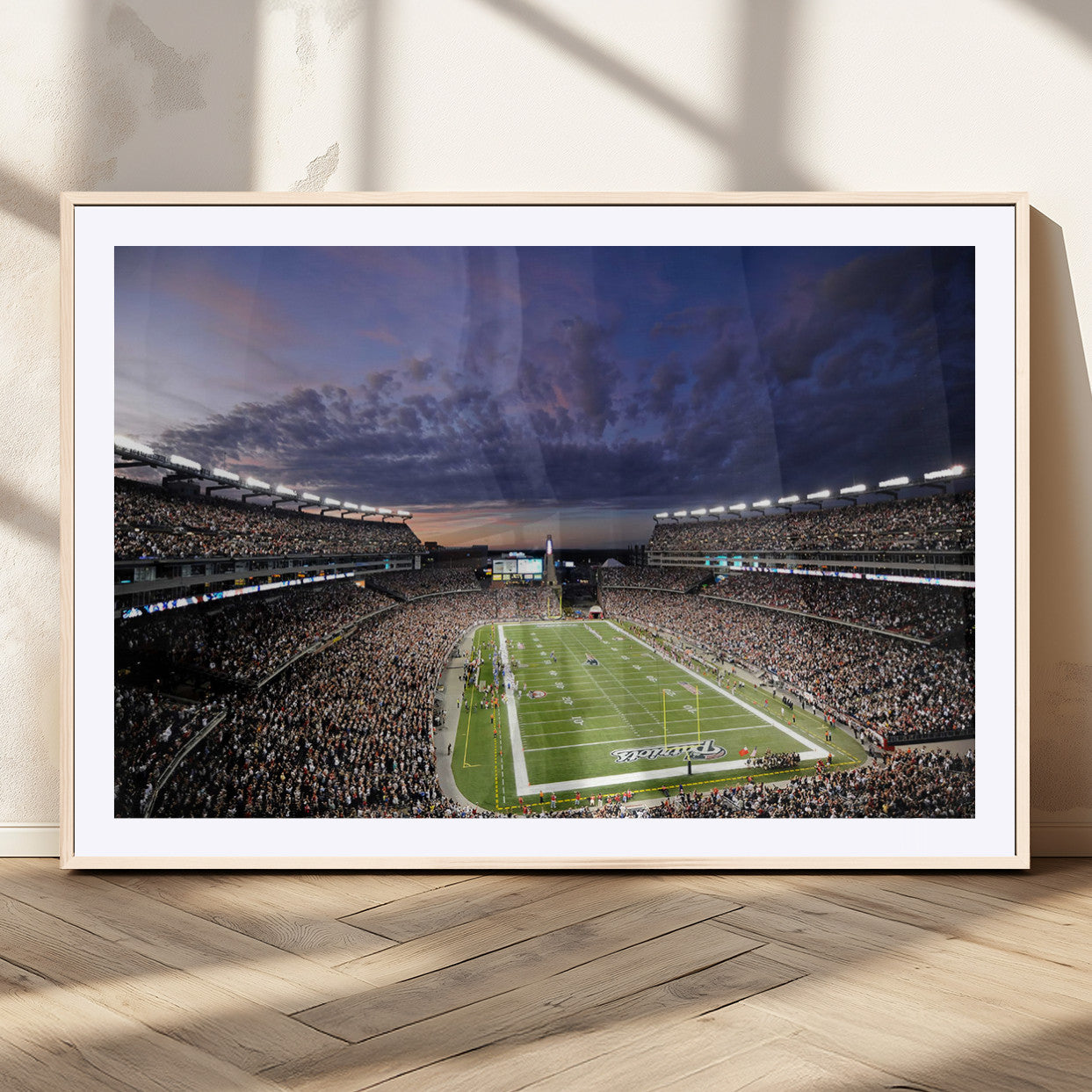 -New England Patriots Football Team Print - Foxborough Gillette Stadium Wall Art Canvas Print