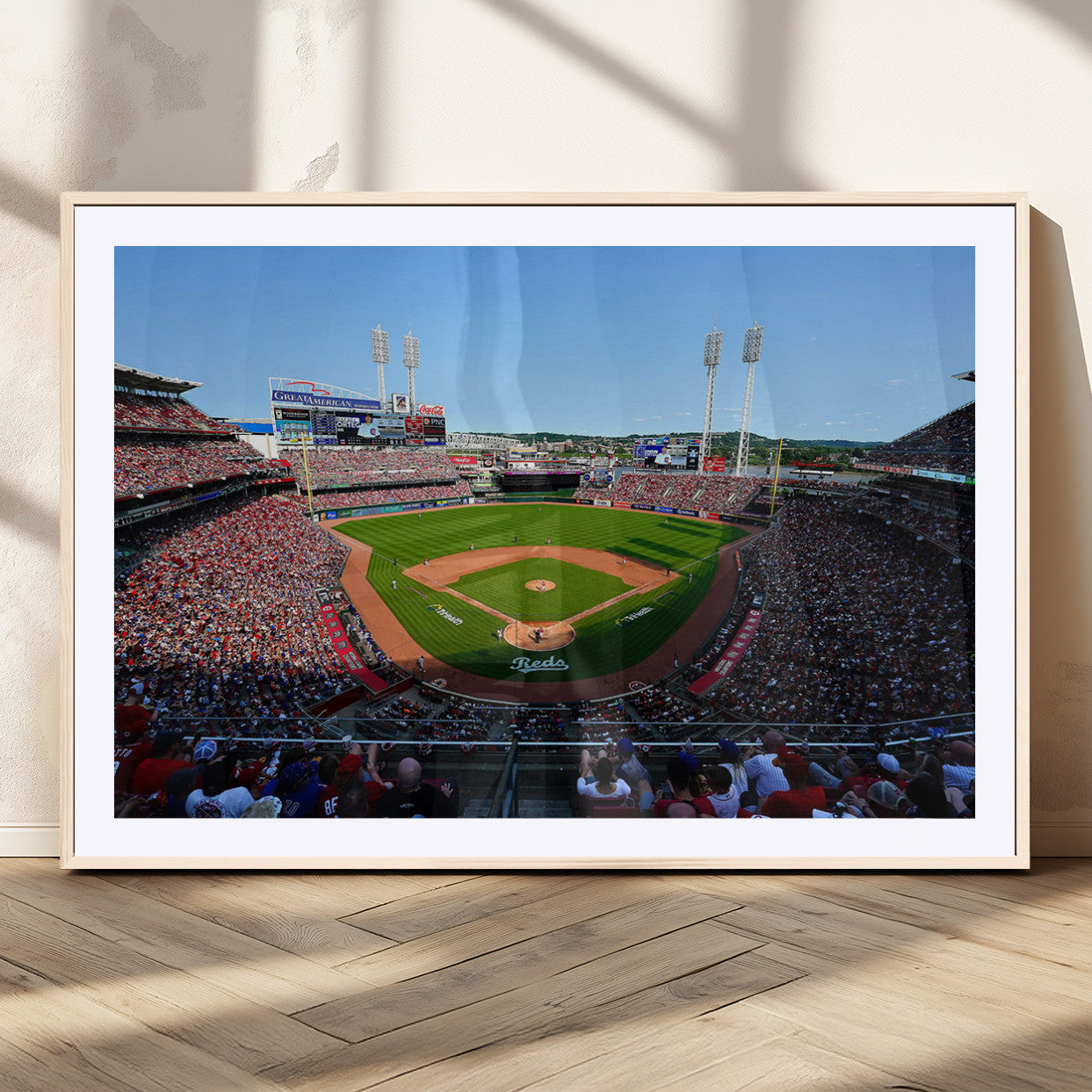 90998-MGC-FP-36x24_Natural-Cincinnati Reds Baseball Canvas Print - Great American Ball Park Stadium Wall Art Canvas Print