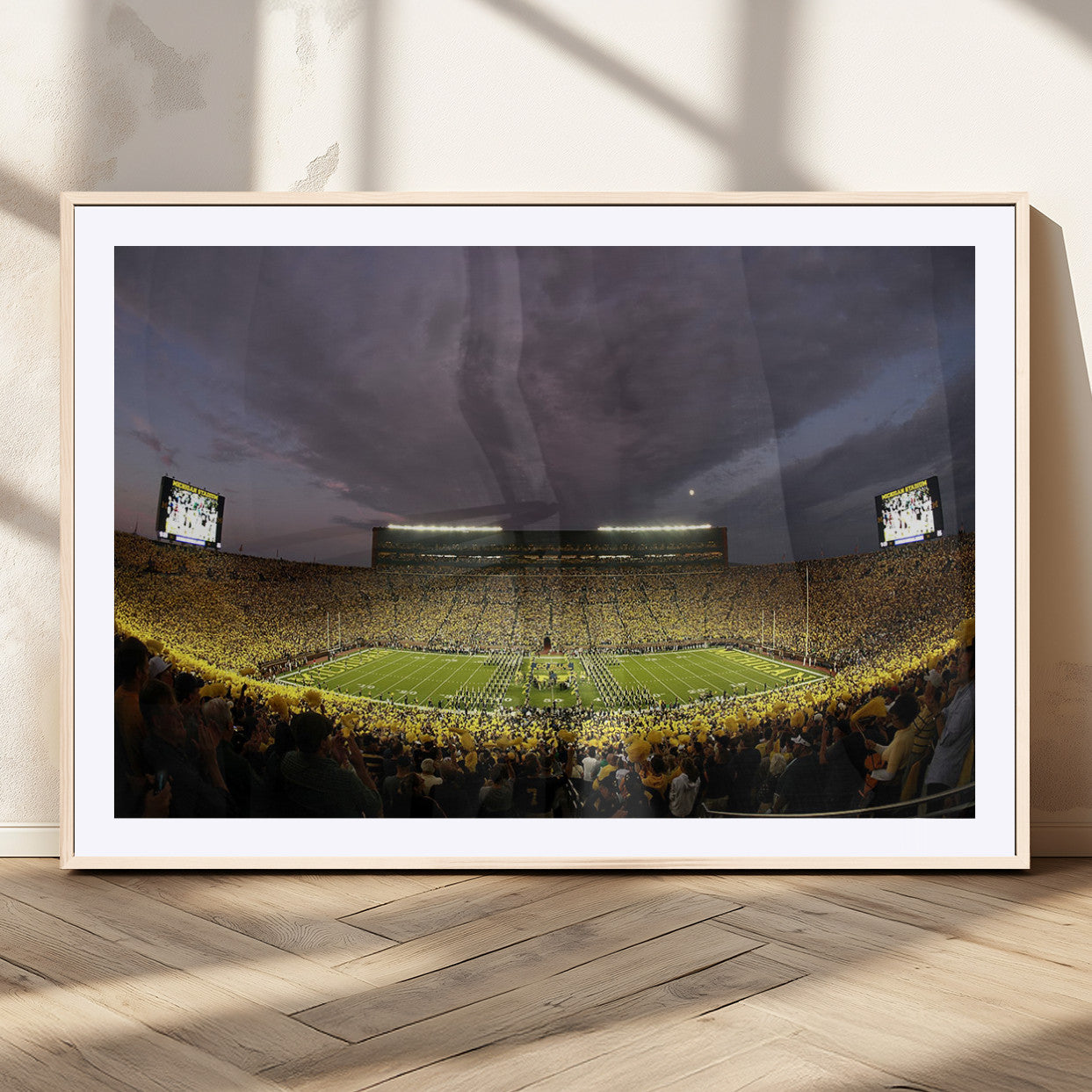 72404-MGC-FP-36x24_Natural-Michigan Wolverines Print - Michigan Stadium Wall Art Canvas Print