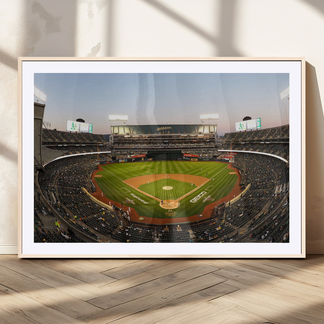 -Oakland Athletics Baseball Team Print - RingCentral Coliseum Stadium Wall Art Canvas Print