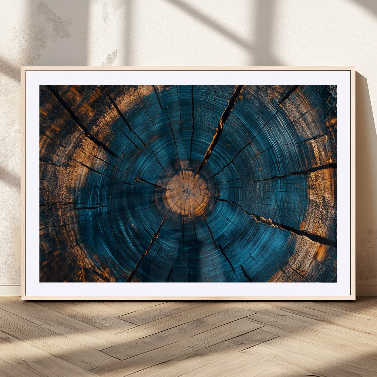 13398-MGV-CV-36X24-Abstract Tree Rings Wall Art Canvas Print Wood Grain Rings Artwork Nature Woodland Modern Wall Decor for Home, Office