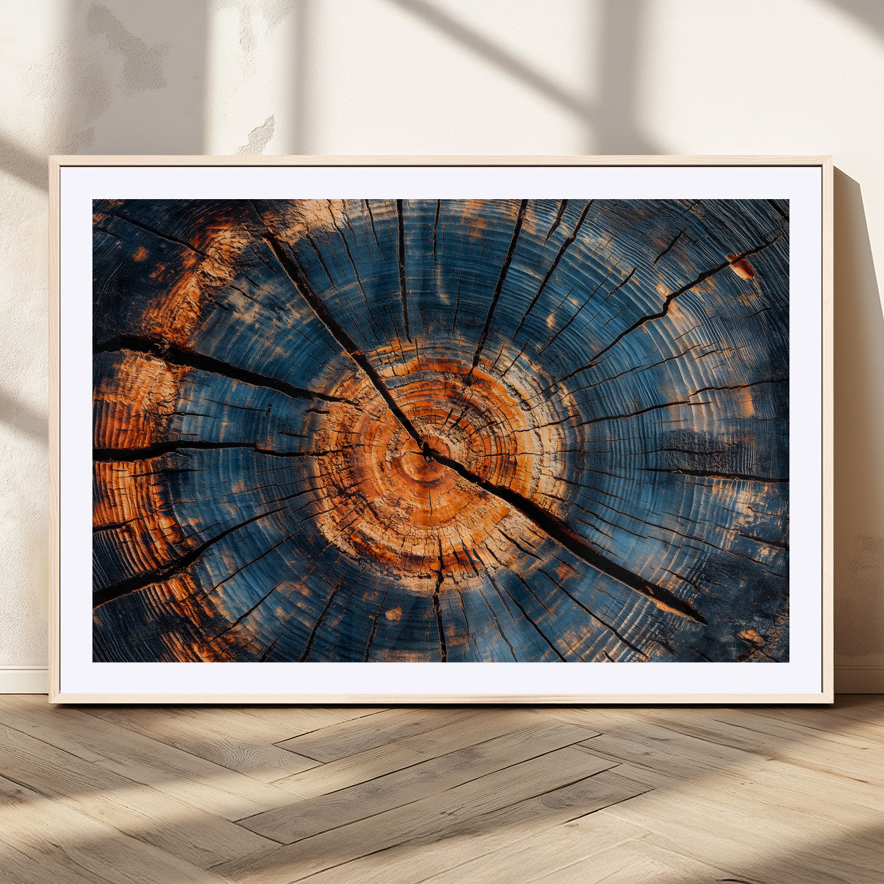 81894502-MGC-FP-36x24_Natural-Burnt Wood Wall Art Canvas Print – Framed Aged Timber Rustic Tree Artwork Perfect for Home, Office, Living Room