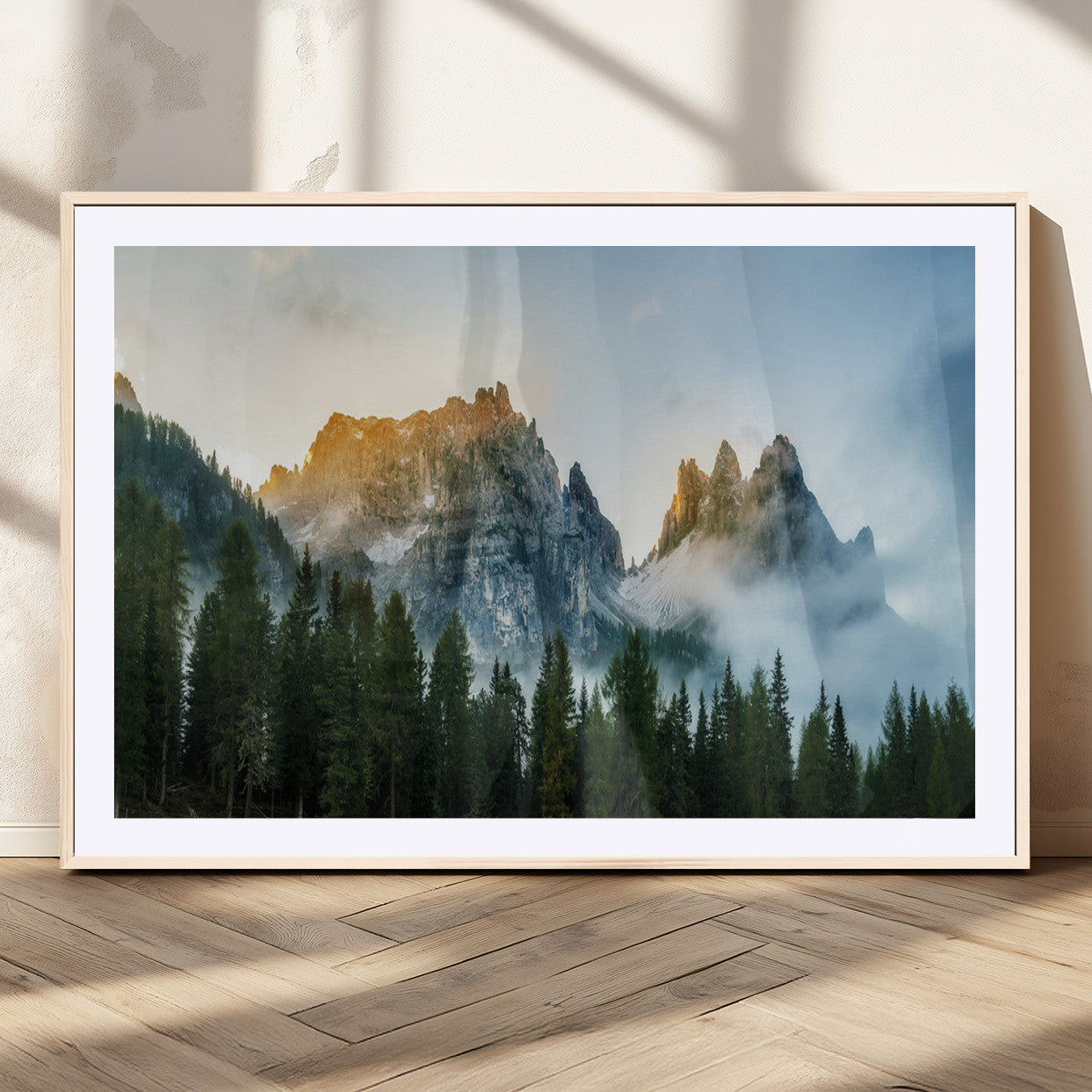 21145440-MGV-CV-36X24-Wilderness Wall Art Canvas Print – Misty Forest Nature Landscape Photography Rustic Scenic Artwork for Home, Office