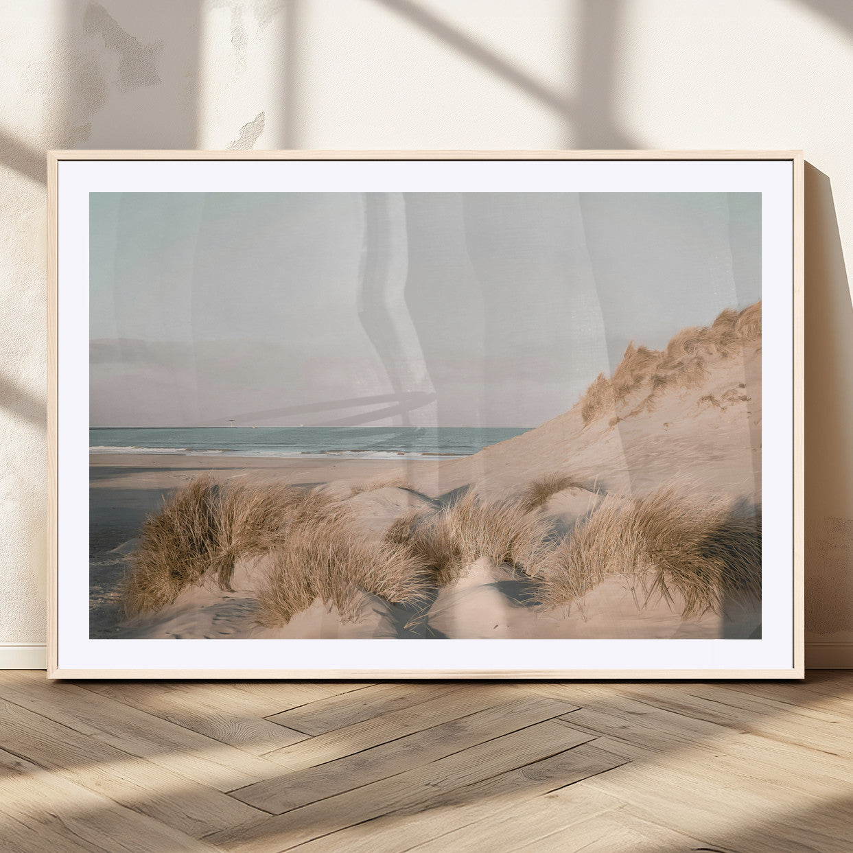 11554211-MGV-CV-36X24-Beach Landscape Wall Art Canvas Print – Framed Sand Dune Photography Minimalist Seascape Artwork for Home Office
