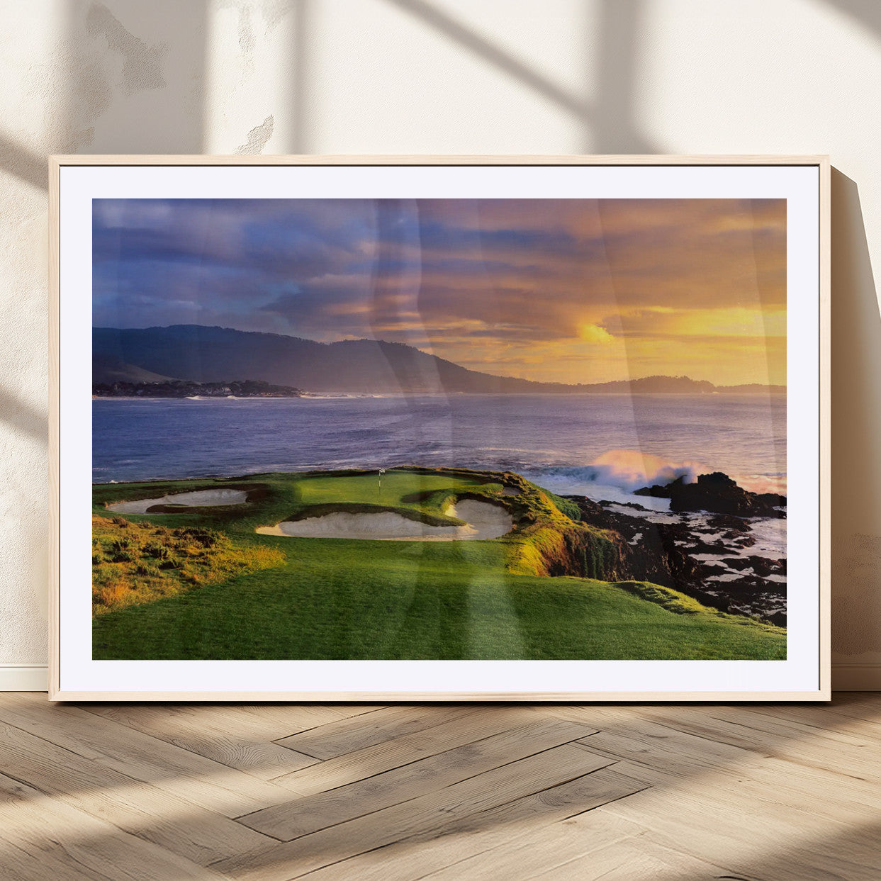 73699248-MGV-CV-36X24-Pebble Beach Golf Wall Art Canvas Print – Iconic Coastal Golf Course Artwork for Home, Office, Living Room