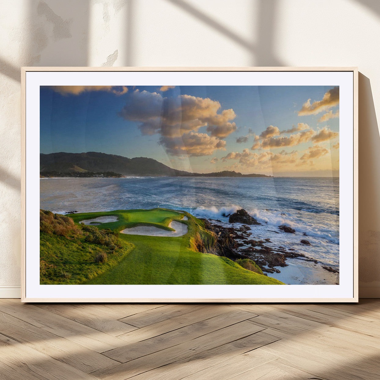 50107048-MGV-CV-36X24-Pebble Beach Golf Links Wall Art Canvas Print – Iconic Coastal Golf Course Artwork for Home, Office, Living Room