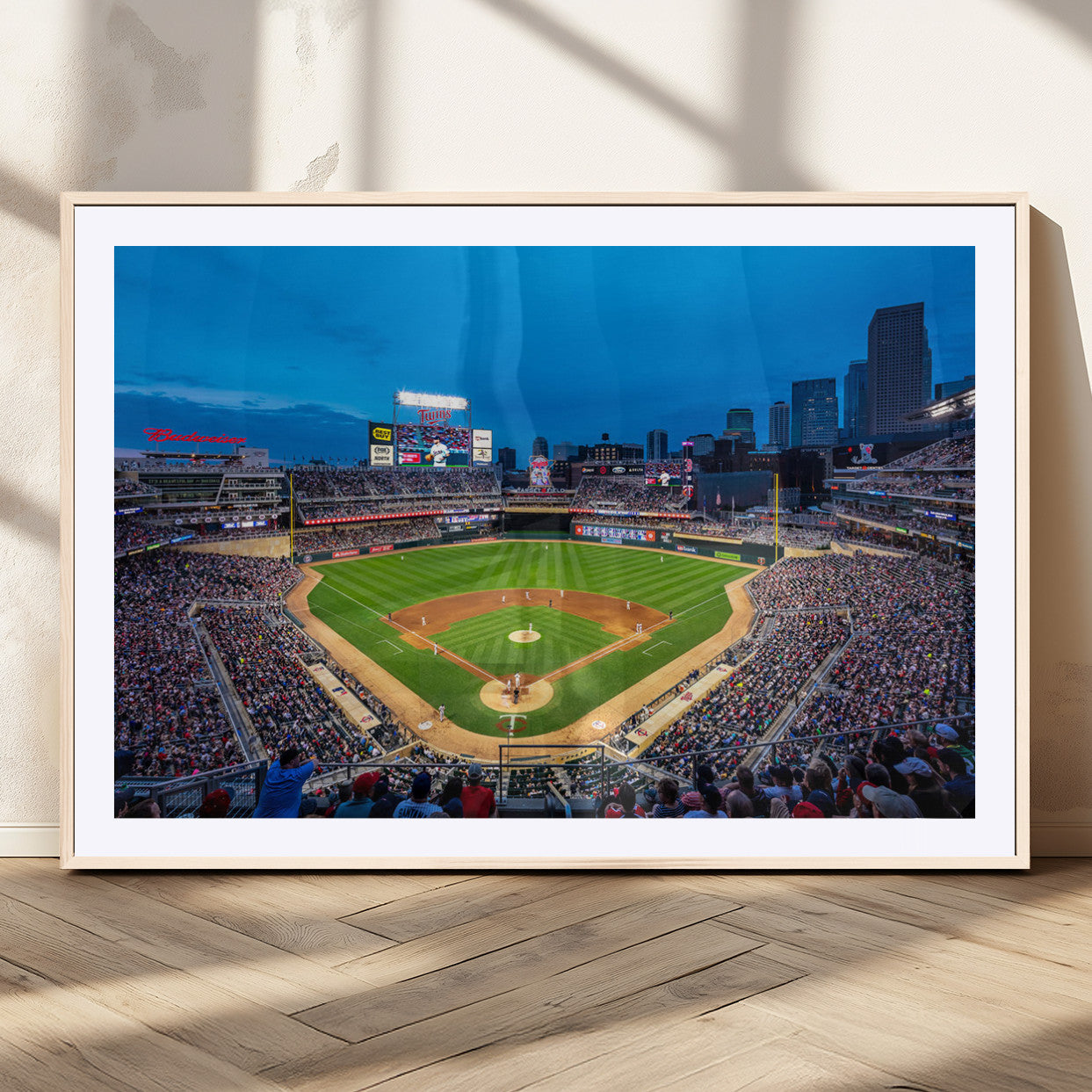 77273035-MGV-CV-36X24-Target Field Stadium Wall Art Canvas Print – Minnesota Twins Baseball Team Iconic Ballpark Scene for home, office