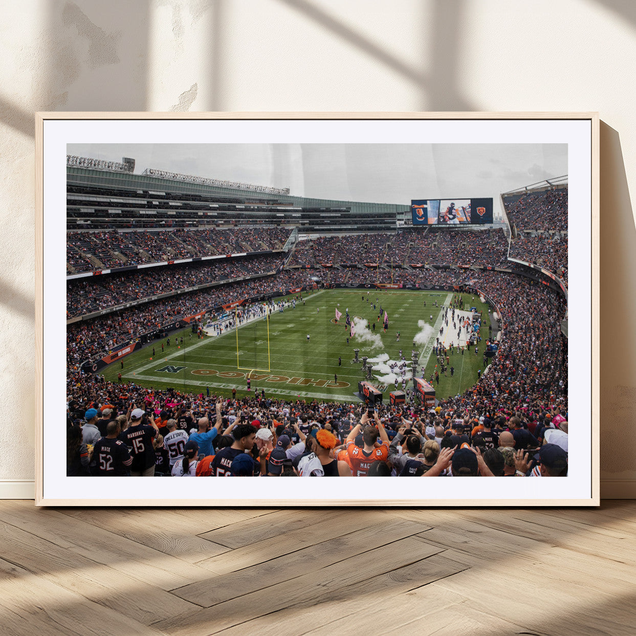 18347149-MGC-FP-36x24_Natural-Chicago Bears Soldier Field Wall Art Canvas Print – Framed Football Stadium Artwork Team Spirit for home, office