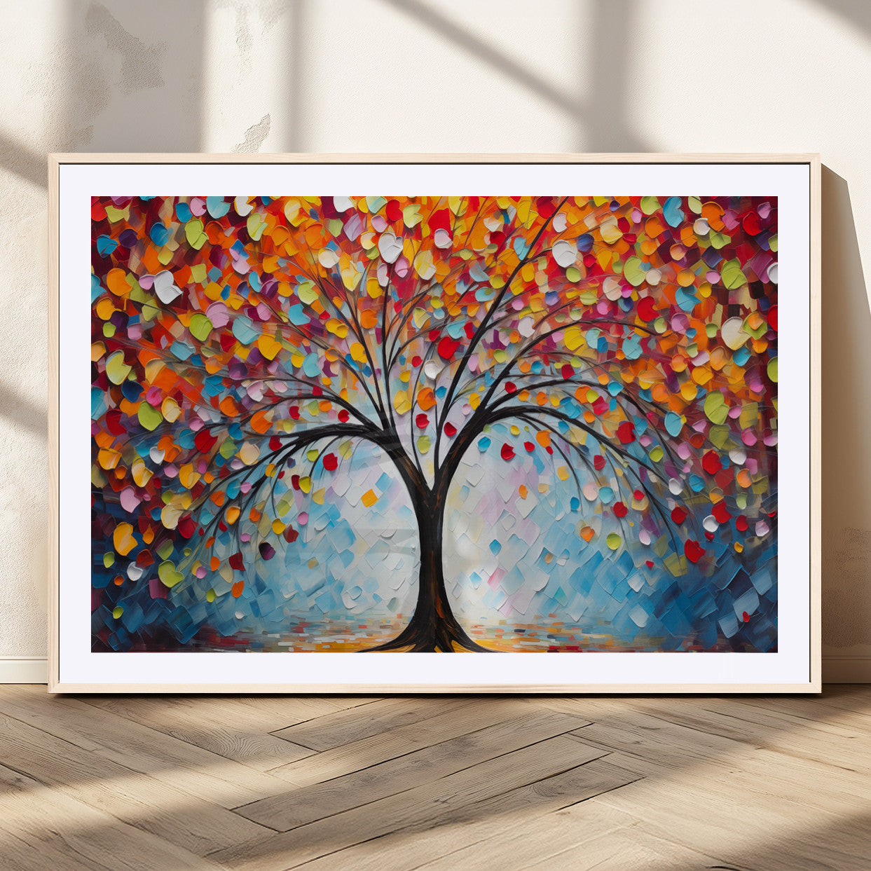 HS2447-MGV-CV-36X24-Vibrant Tree of Life Canvas Wall Art – Colorful Abstract Nature in Modern Decor - Ready to Hang