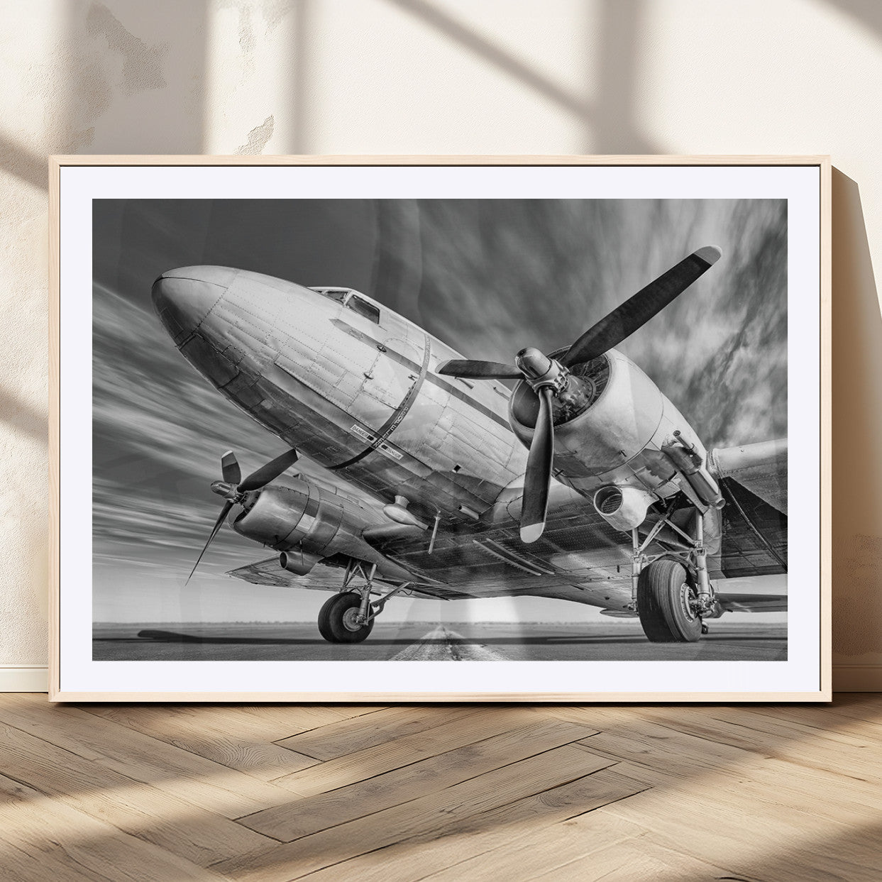 82744-MGV-CV-36X24-Vintage Airplane on Runway Canvas Print