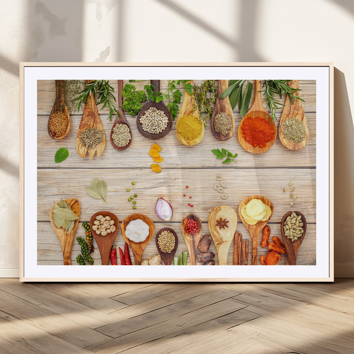 -Kitchen Spice on the Table Wall Art, Kitchen Spice Wall Art Canvas Print