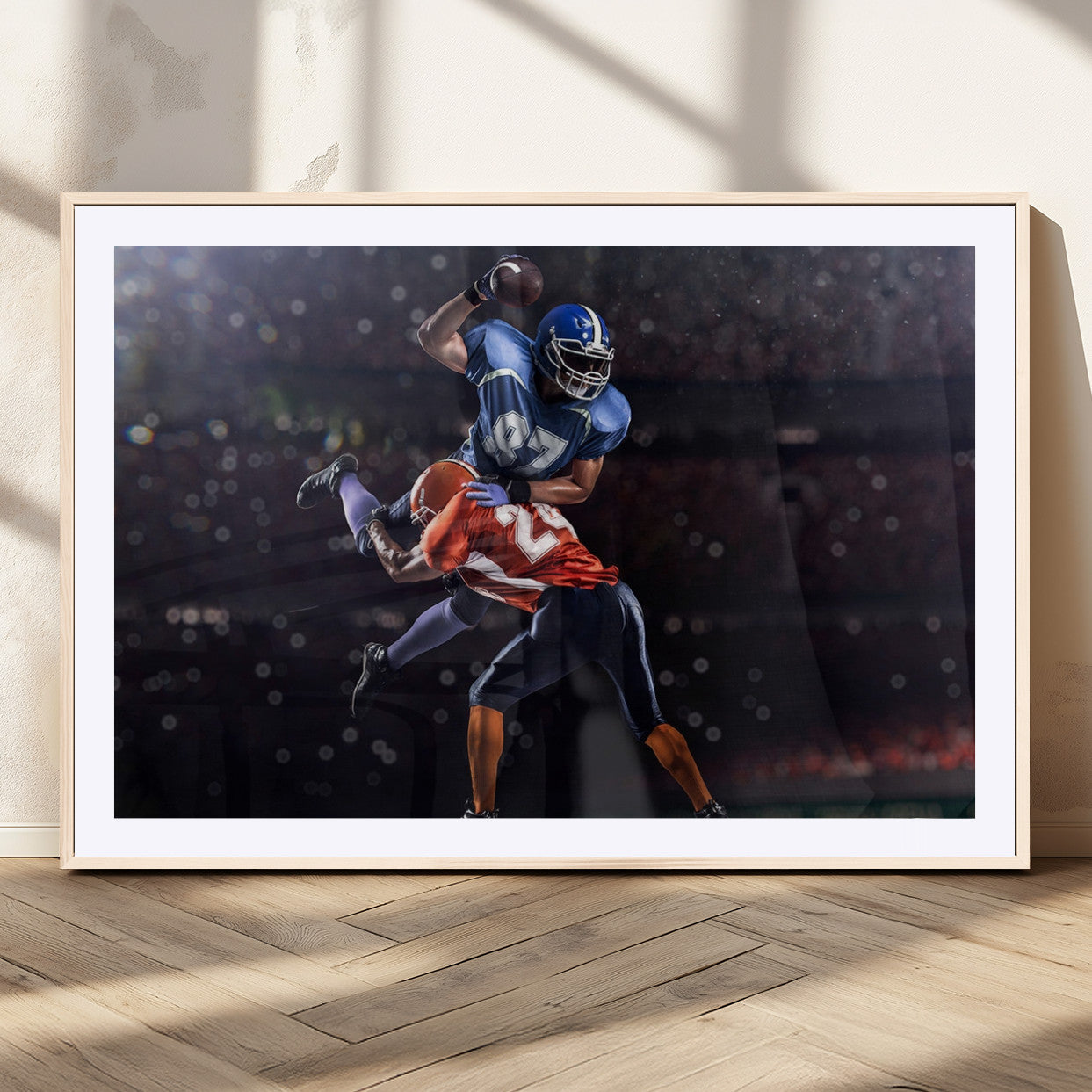 76491-MGV-CV-36X24-American Football Wall Art Canvas Print, Stadium Sport Wall Art Print