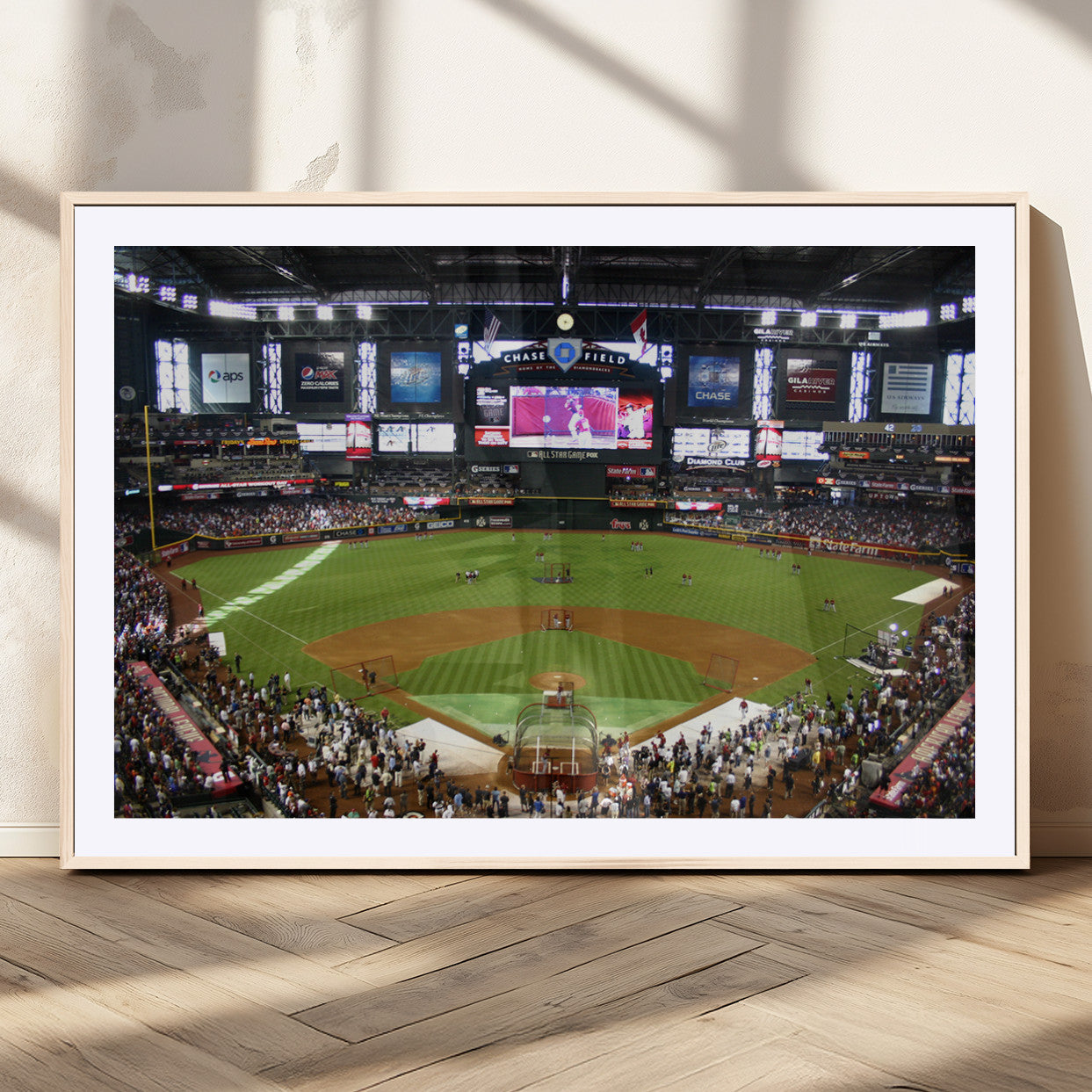 91630-MGC-FP-36x24_Natural-Arizona Diamondbacks Baseball Team Print - Phoenix Chase Field Baseball Stadium Wall Art Canvas