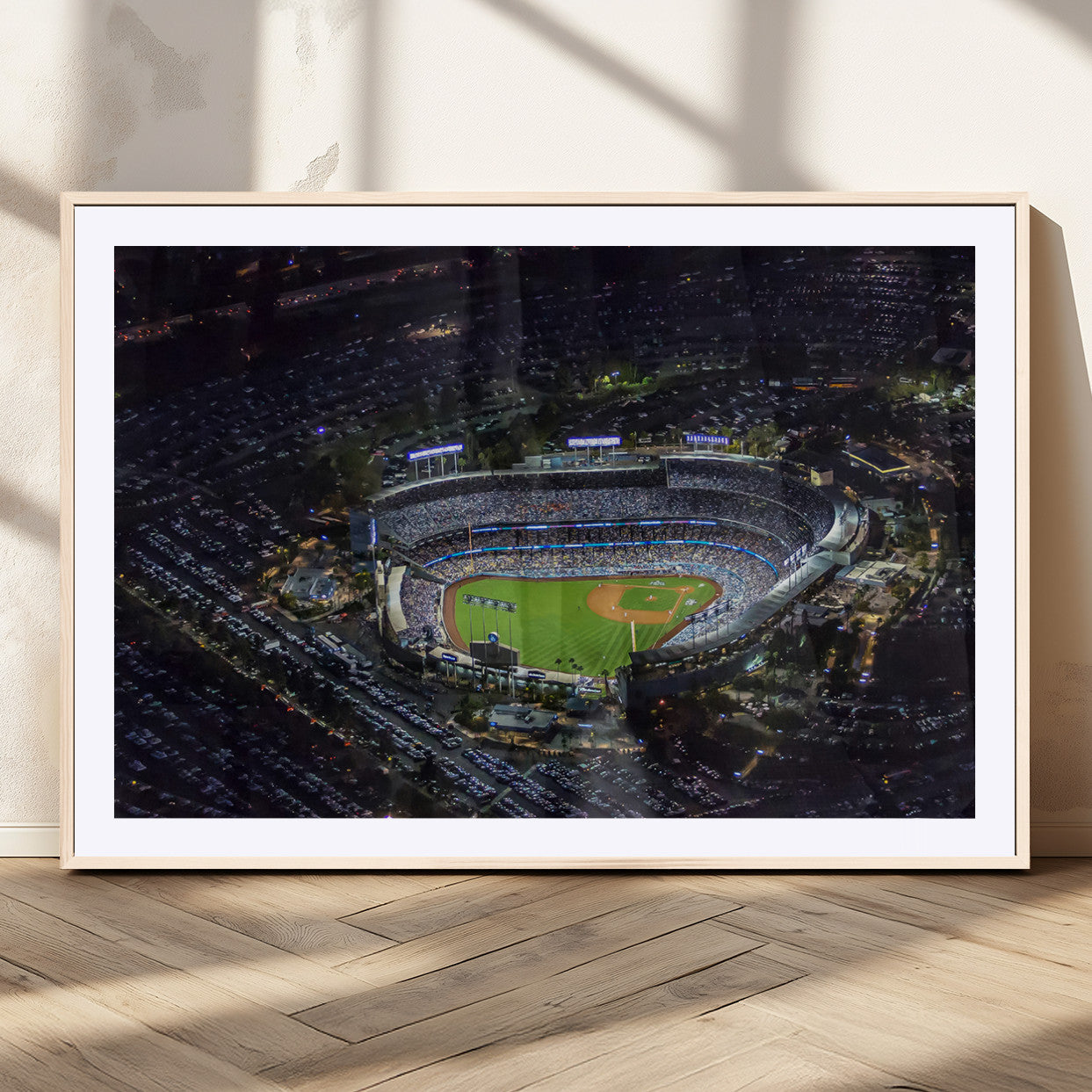 20932-MGC-FP-36x24_Natural-Los Angeles Dodgers Dodger Stadium Wall Art Canvas Print - MLB Baseball Stadium