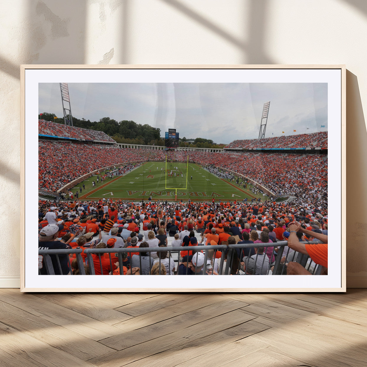 63606-MGV-CV-36X24 - Virginia Cavaliers Football Team Print - Charlottesville Scott Stadium Print Wall Art Canvas