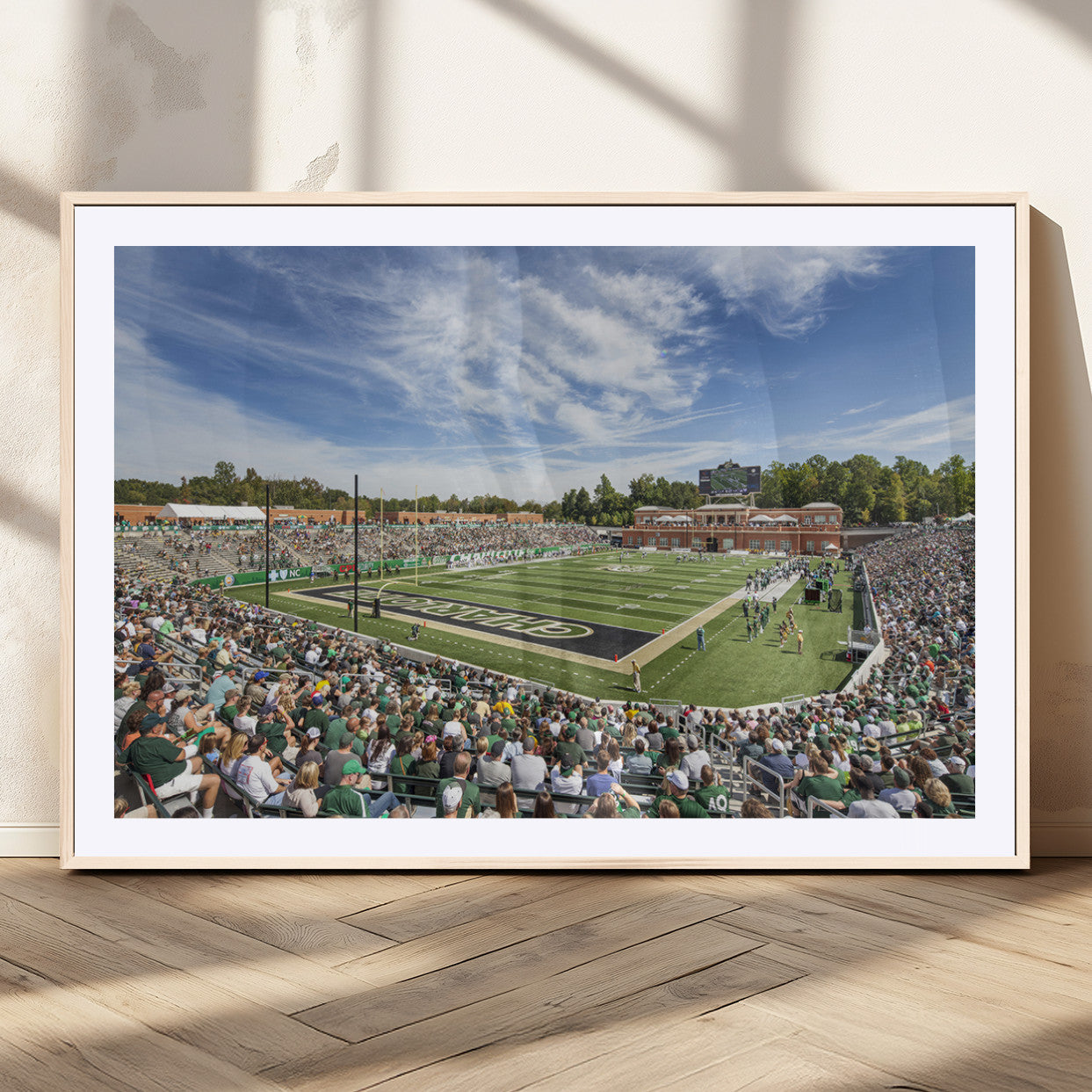 67799-MGC-FP-36x24_Natural-University of Charlotte 49ers Football Team Print - Charlotte Jerry Richardson Stadium Canvas Print